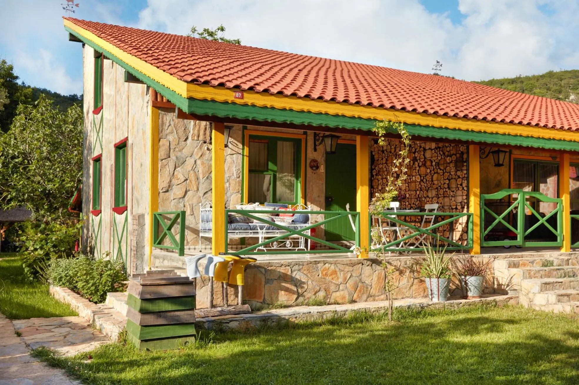 Patio in Dachas Cove Hotel