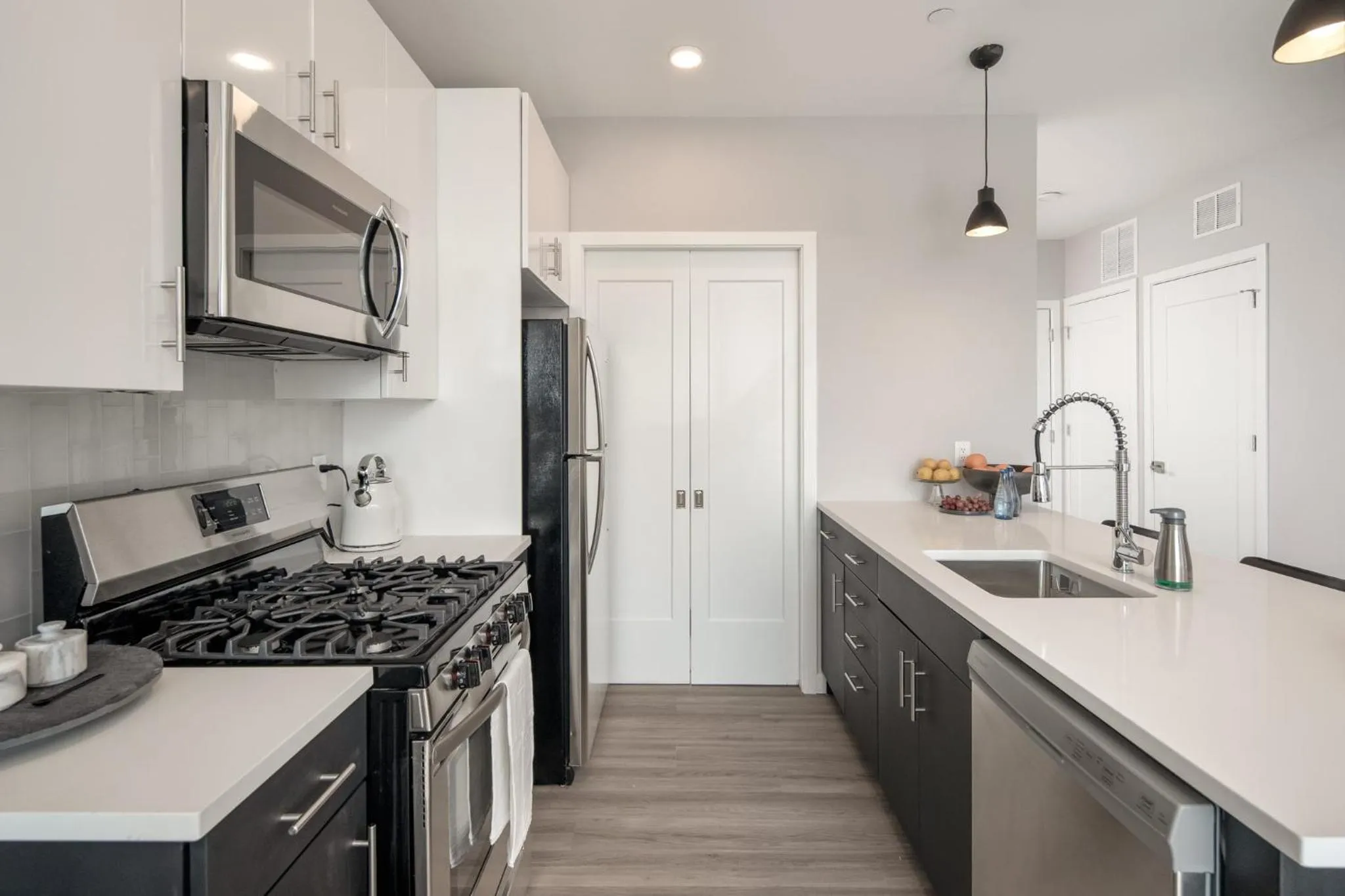 Kitchen or kitchenette in Luxury Apartments by Hyatus at Pierpont