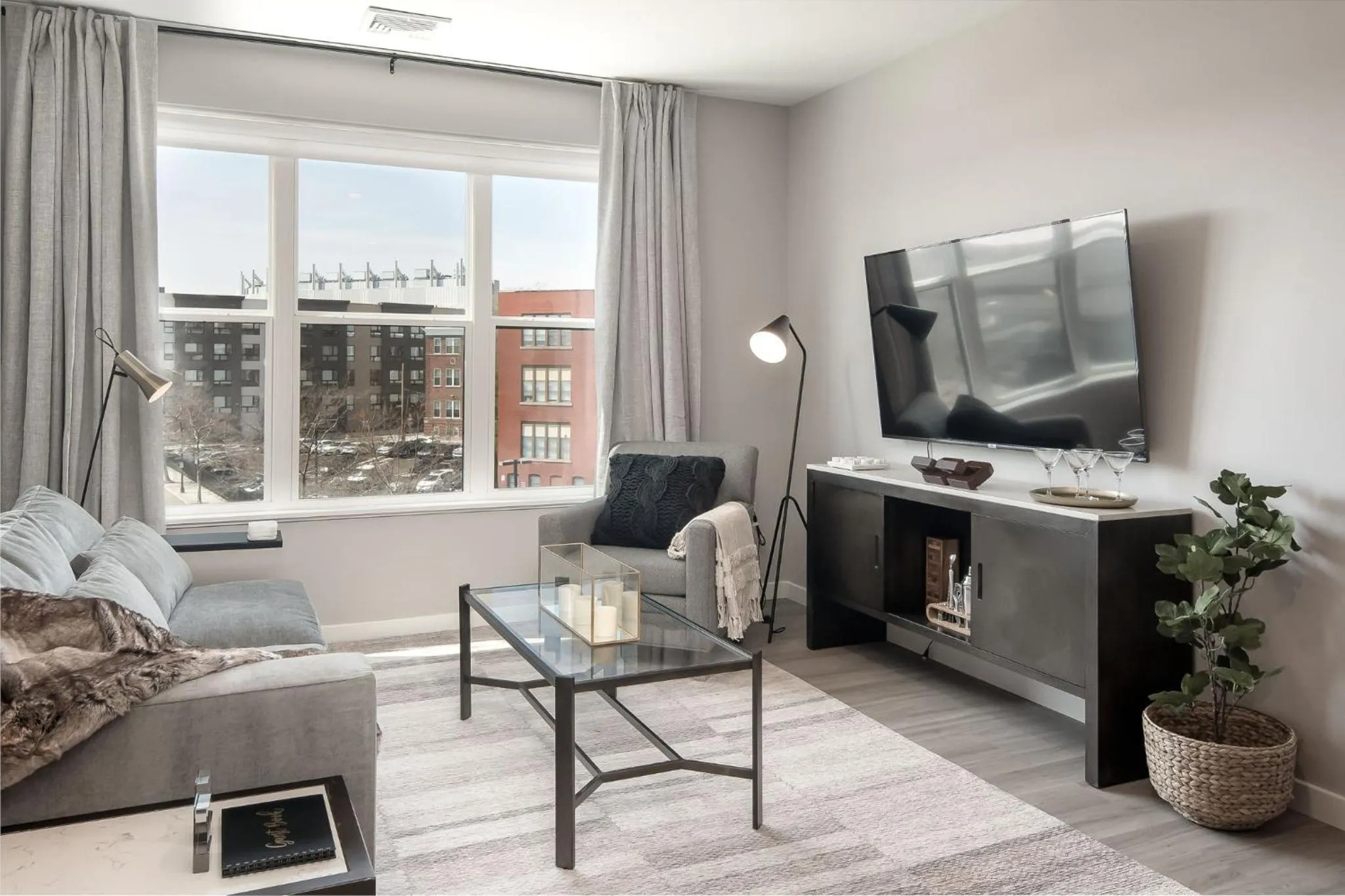 Living room in Luxury Apartments by Hyatus at Pierpont