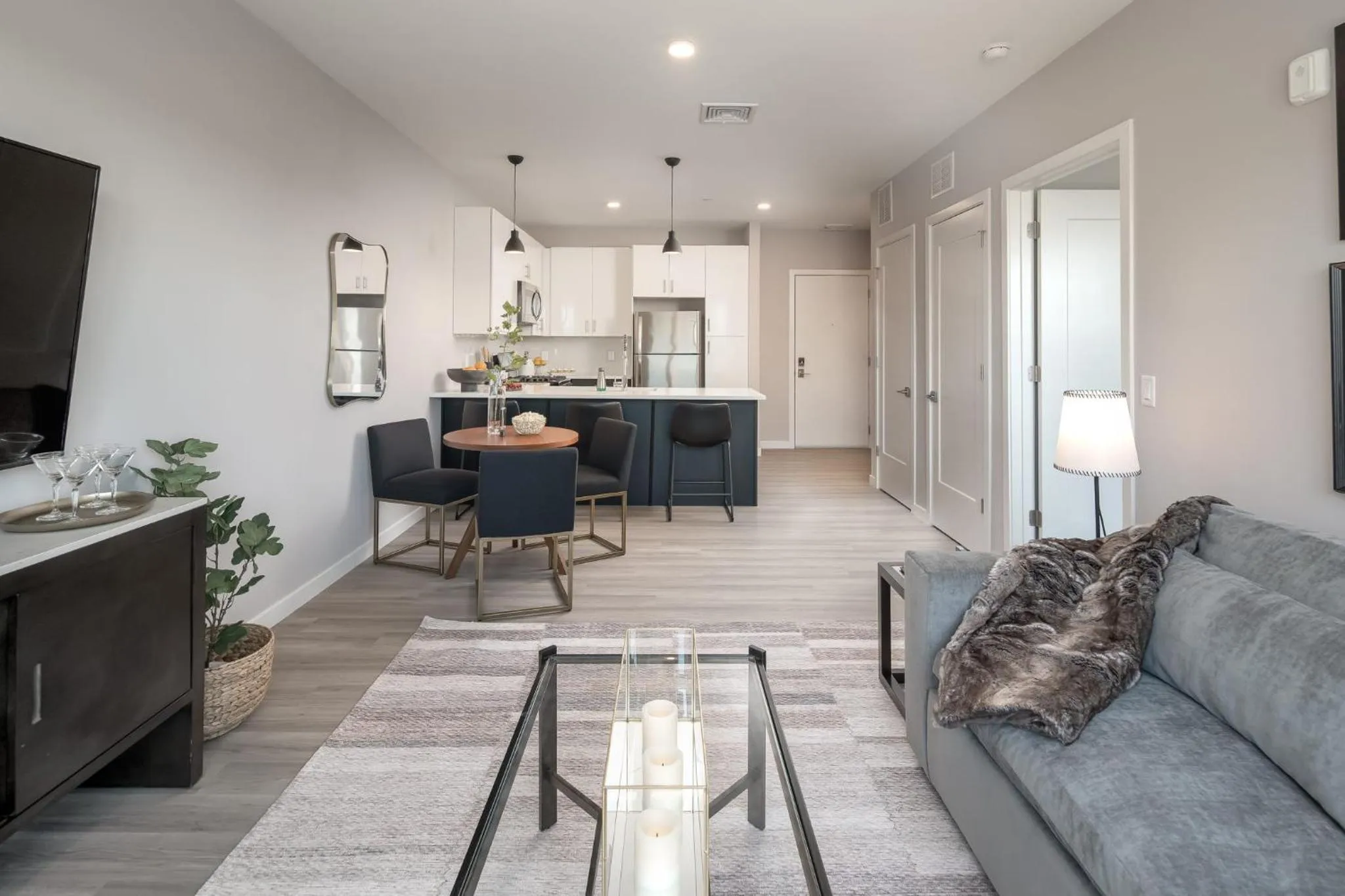 Living room in Luxury Apartments by Hyatus at Pierpont