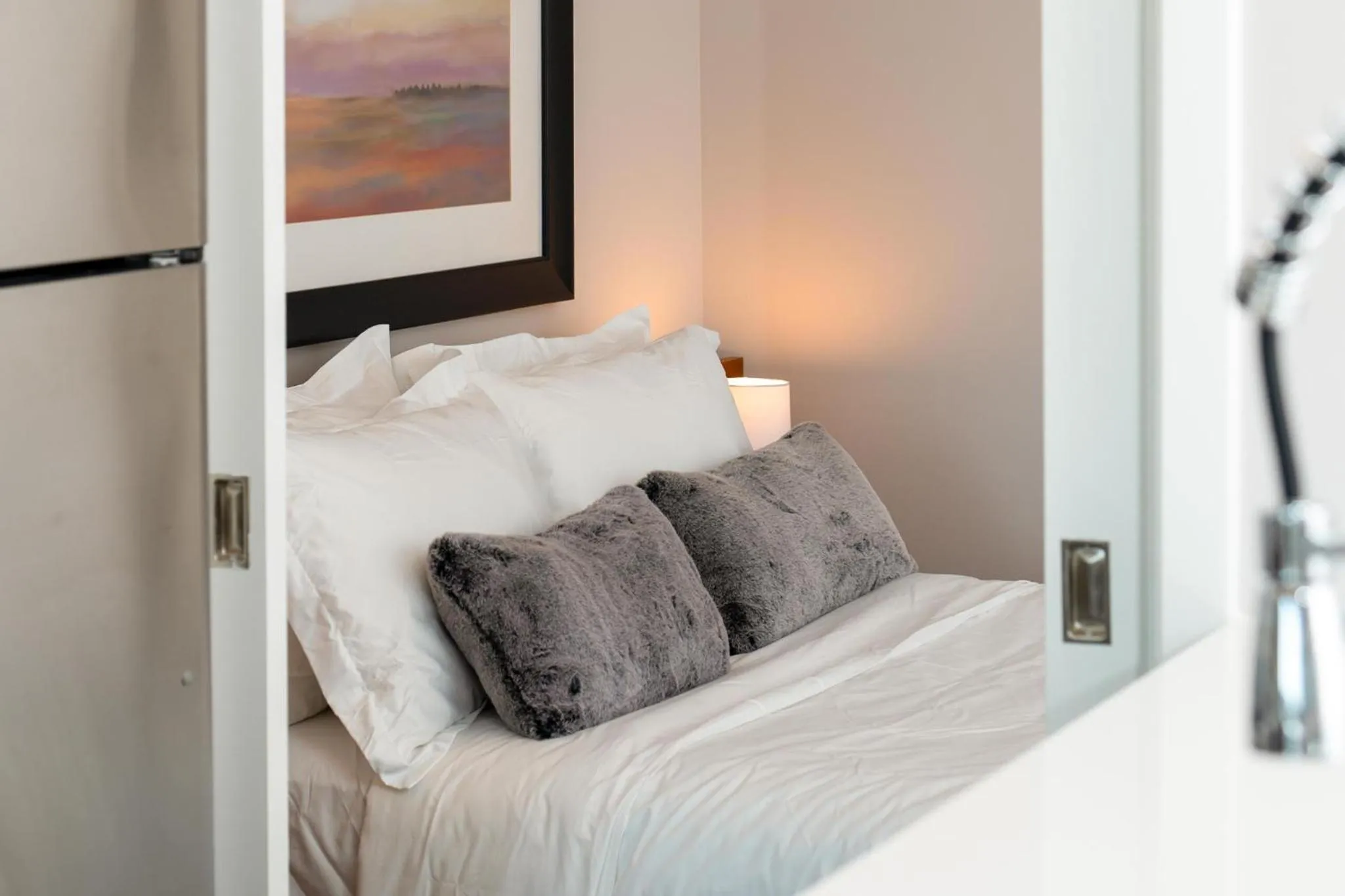 Bedroom, Bed in Luxury Apartments by Hyatus at Pierpont