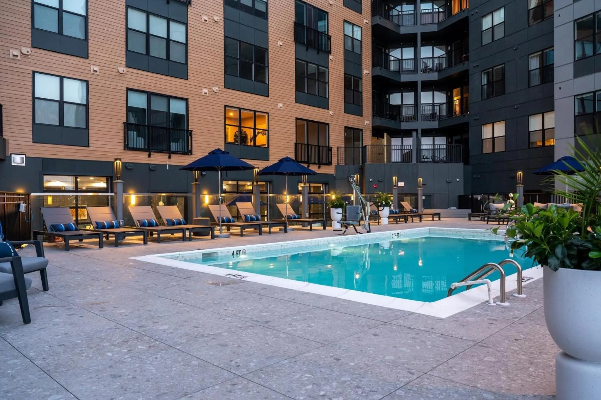 Swimming pool in Luxury Apartments by Hyatus at Pierpont