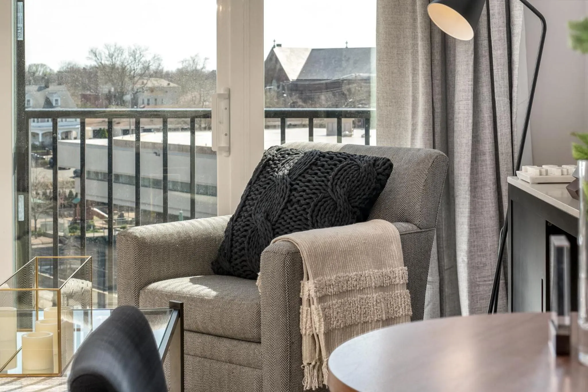 Living room in Luxury Apartments by Hyatus at Pierpont