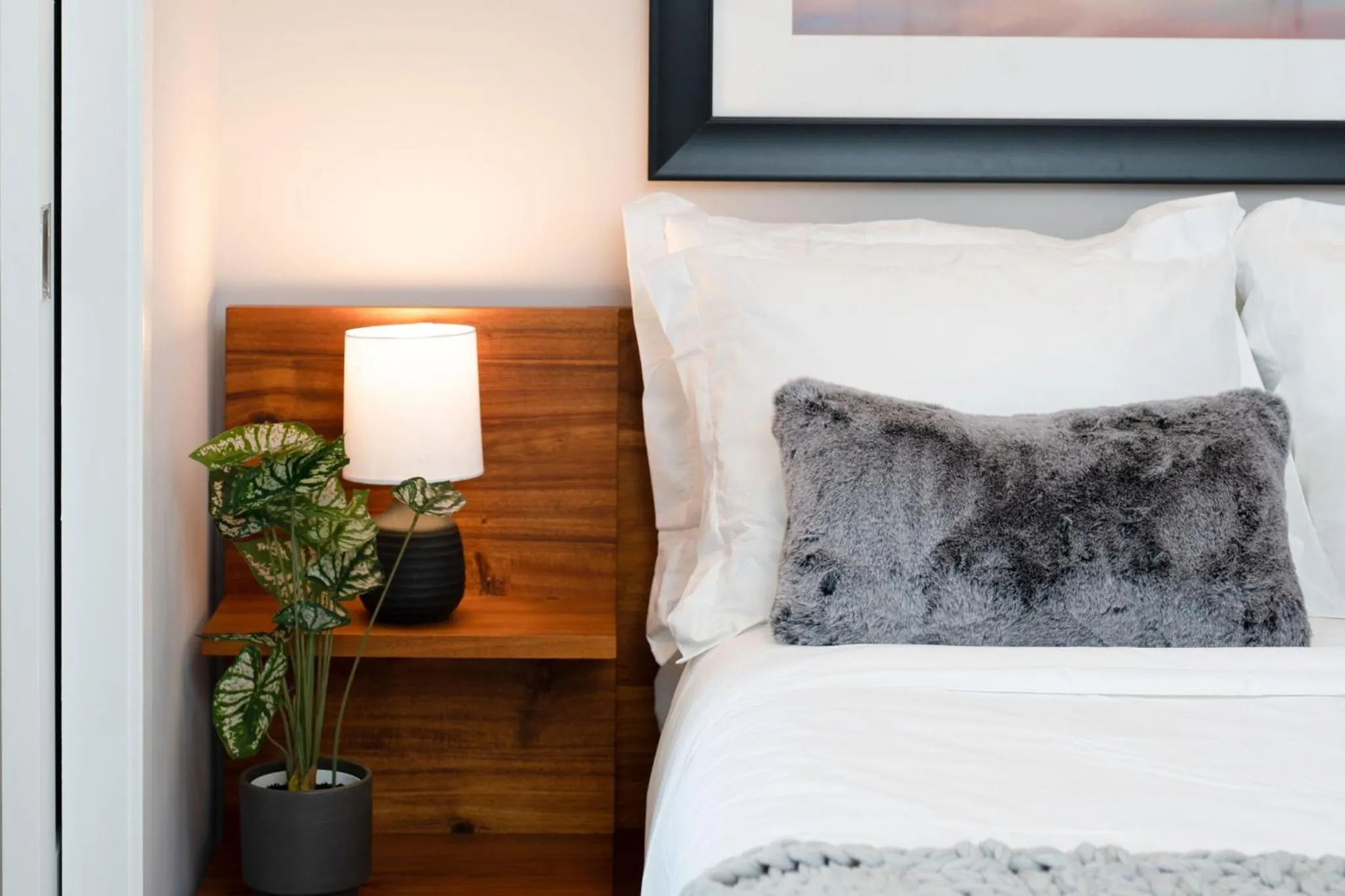 Bed in Luxury Apartments by Hyatus at Pierpont