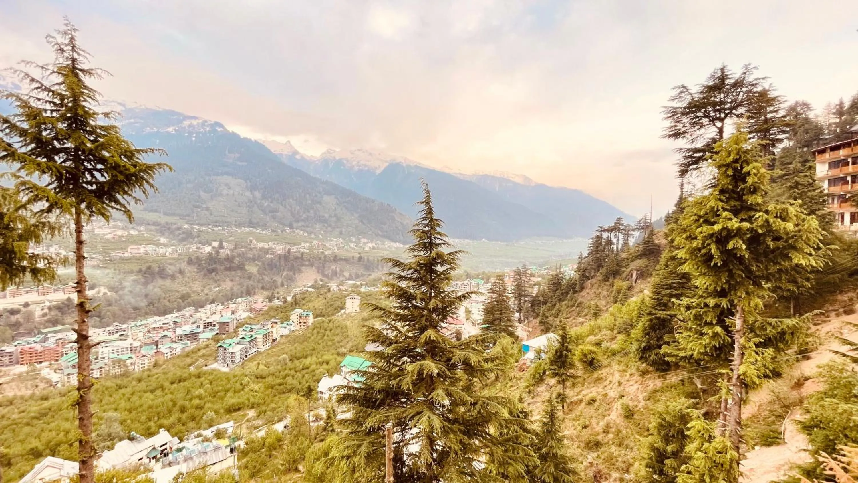 Bird's eye view in Himalayan adventure Cottages & Budget Friendly BNB Manali