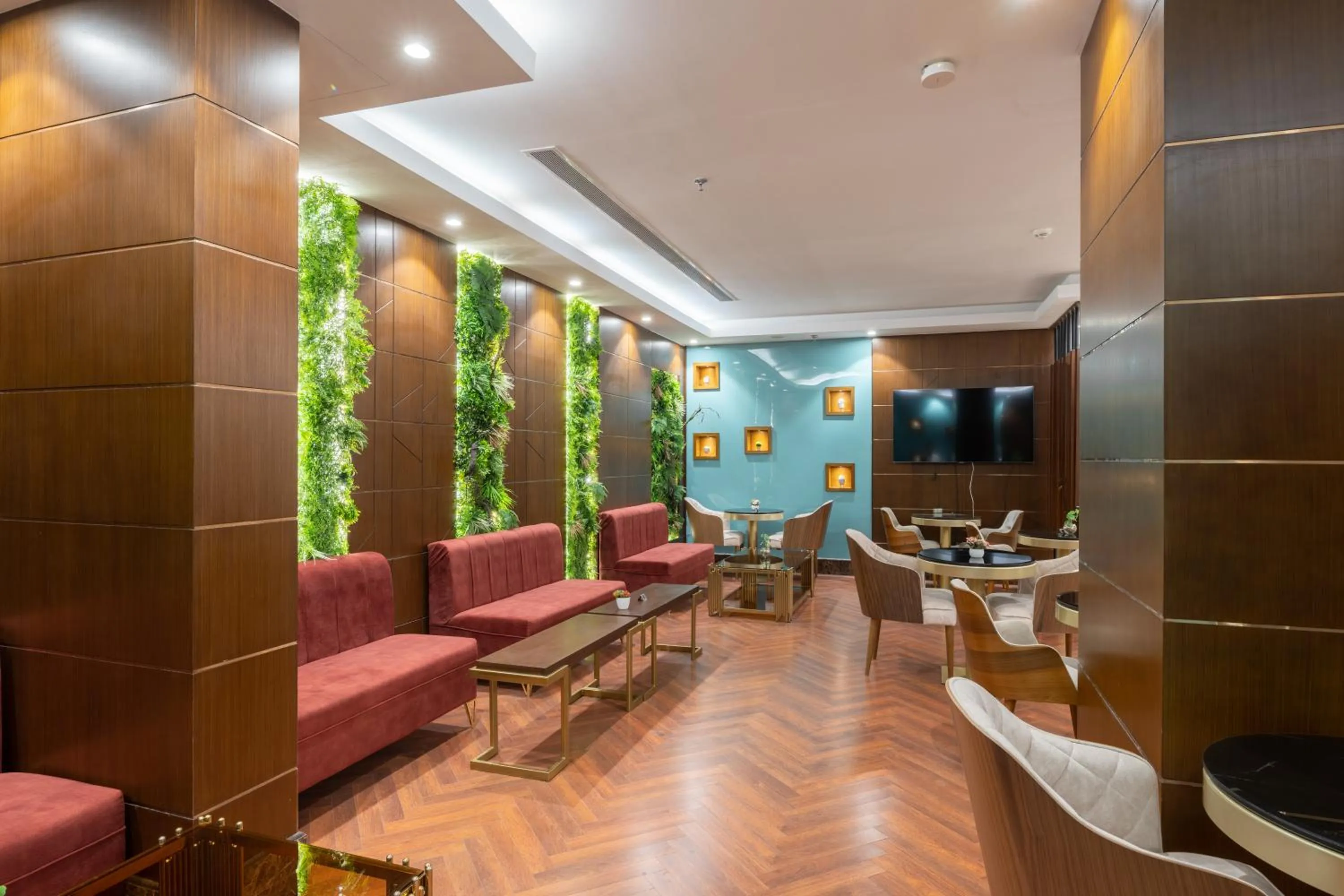 Seating area in Roots Hotel