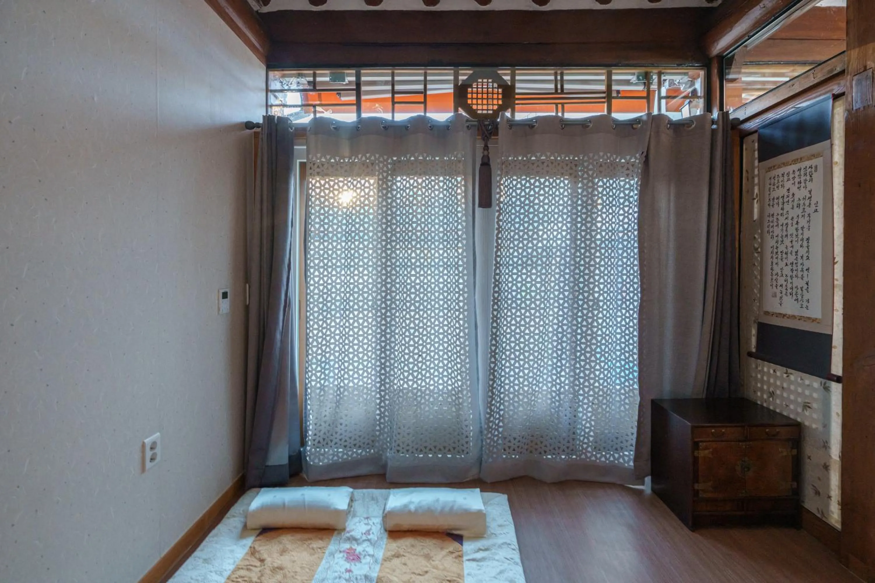 Bed in Aega Hanok Guesthouse