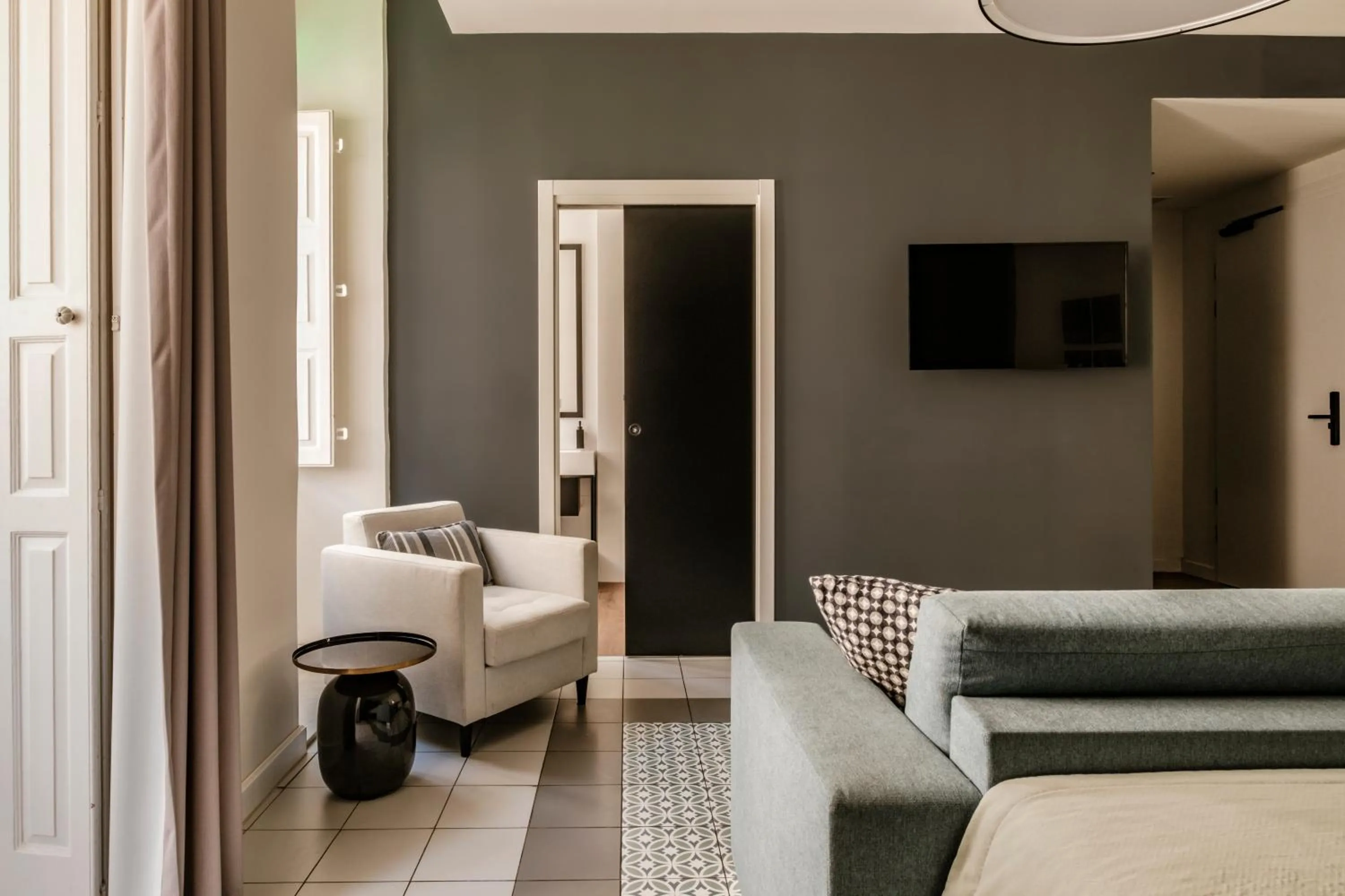 Seating area, Bed in Palazzo Ignazio