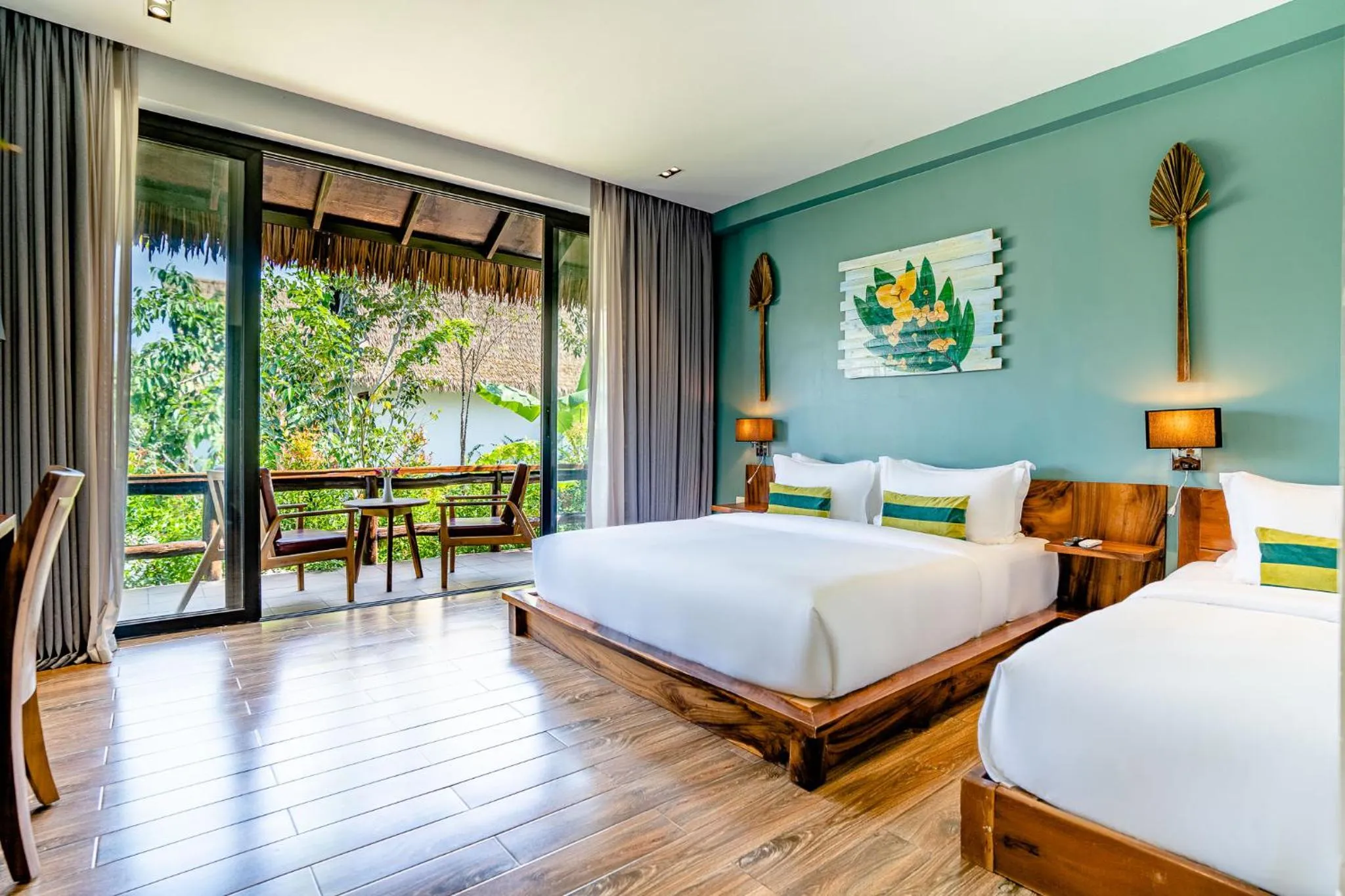 Bed in RiverTree Villa & Resort