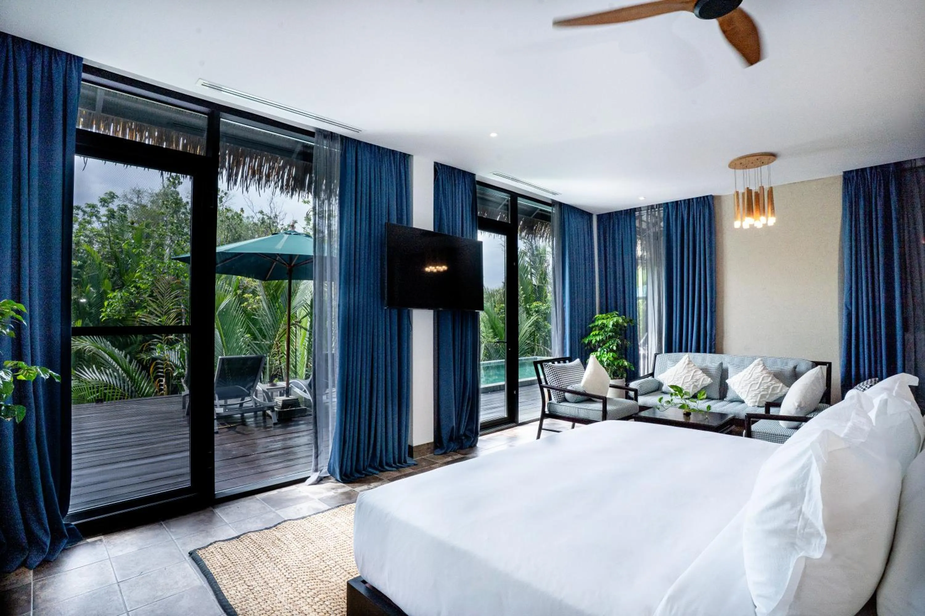 View (from property/room), Bed in RiverTree Villa & Resort