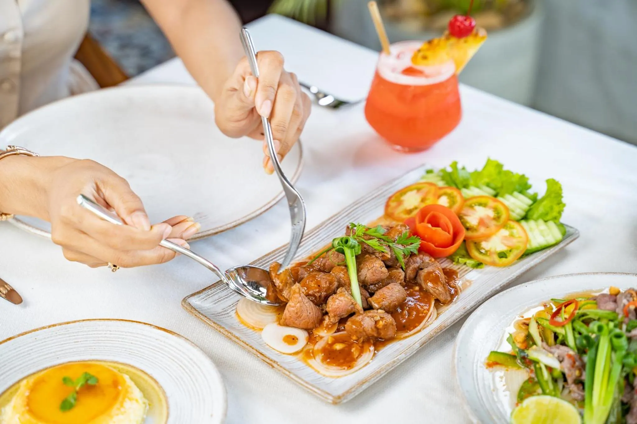 Asian breakfast in RiverTree Villa & Resort