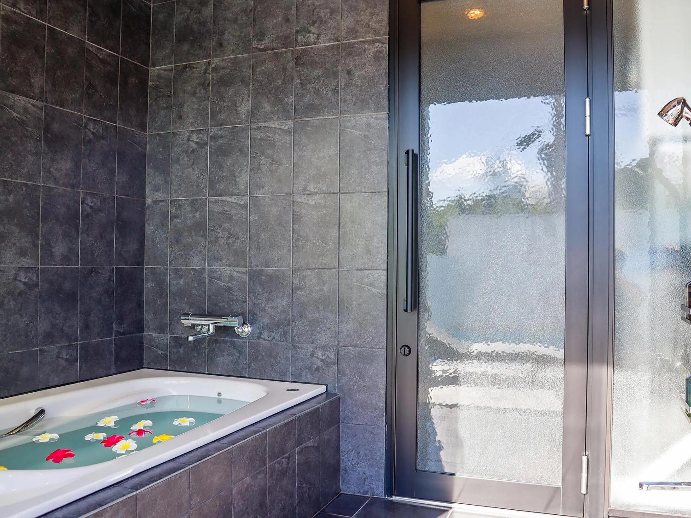 Shower in Private Pool Villa Motobu