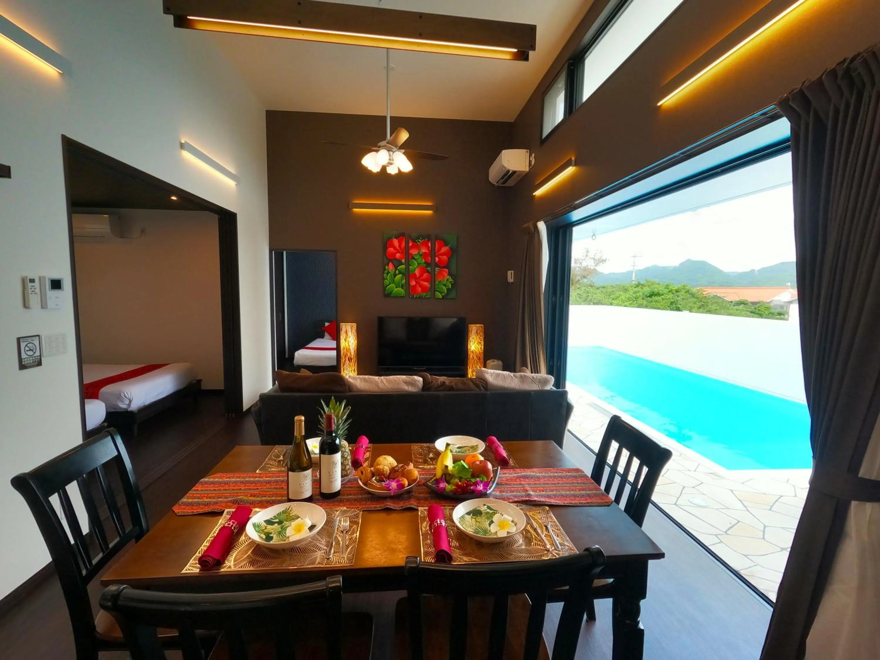 Living room in Private Pool Villa Motobu