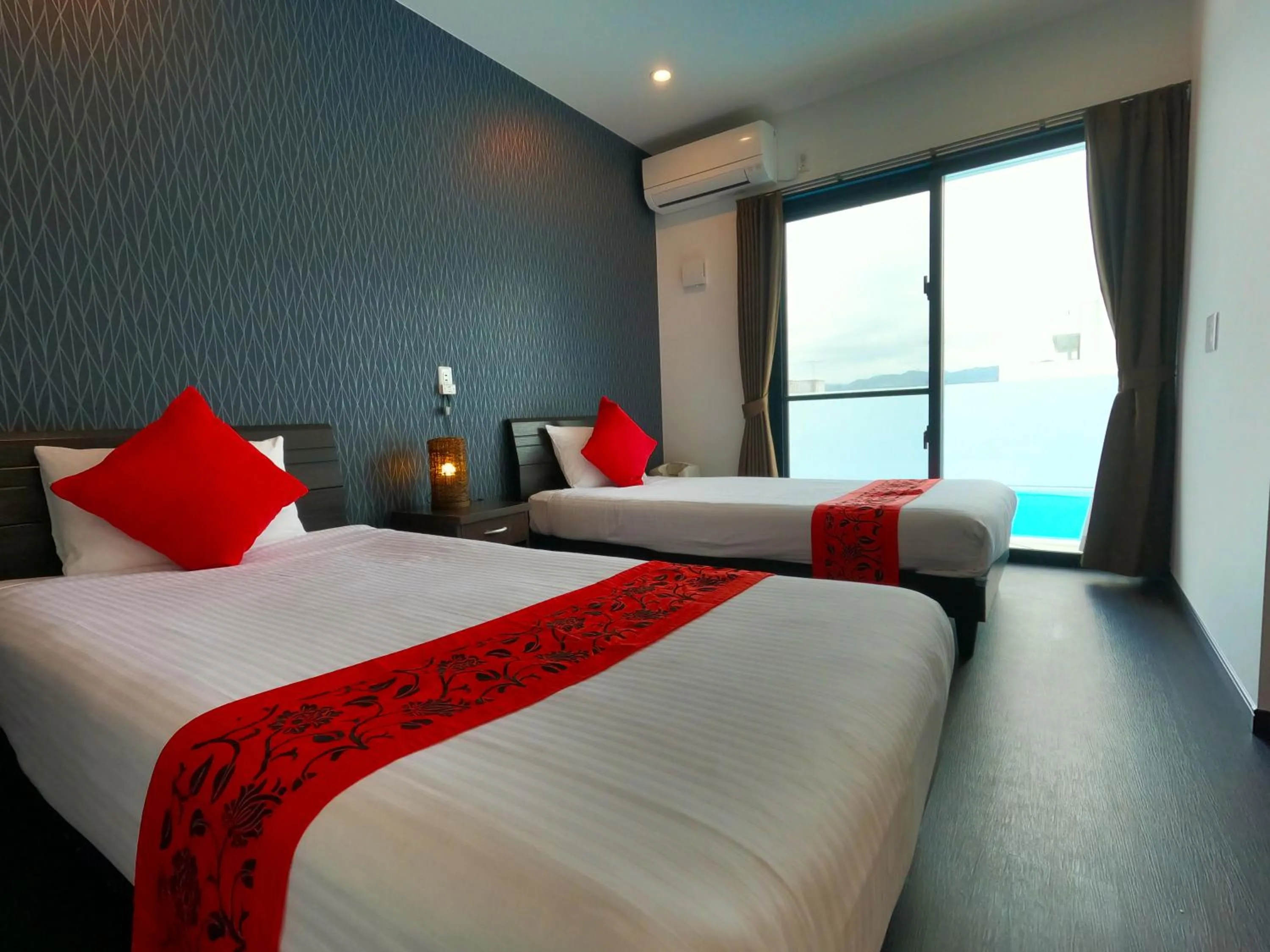 Bedroom, Bed in Private Pool Villa Motobu