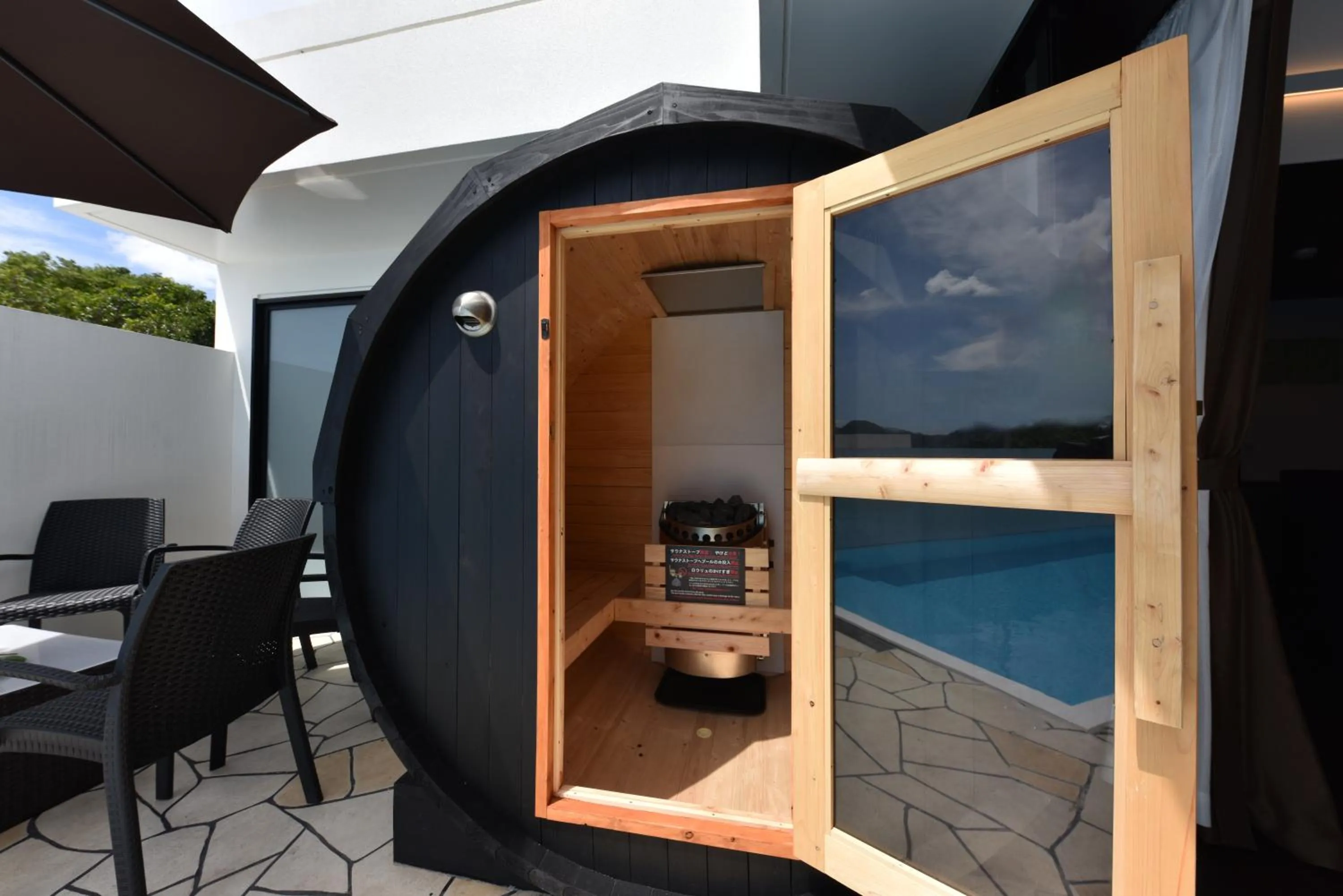 Sauna in Private Pool Villa Motobu