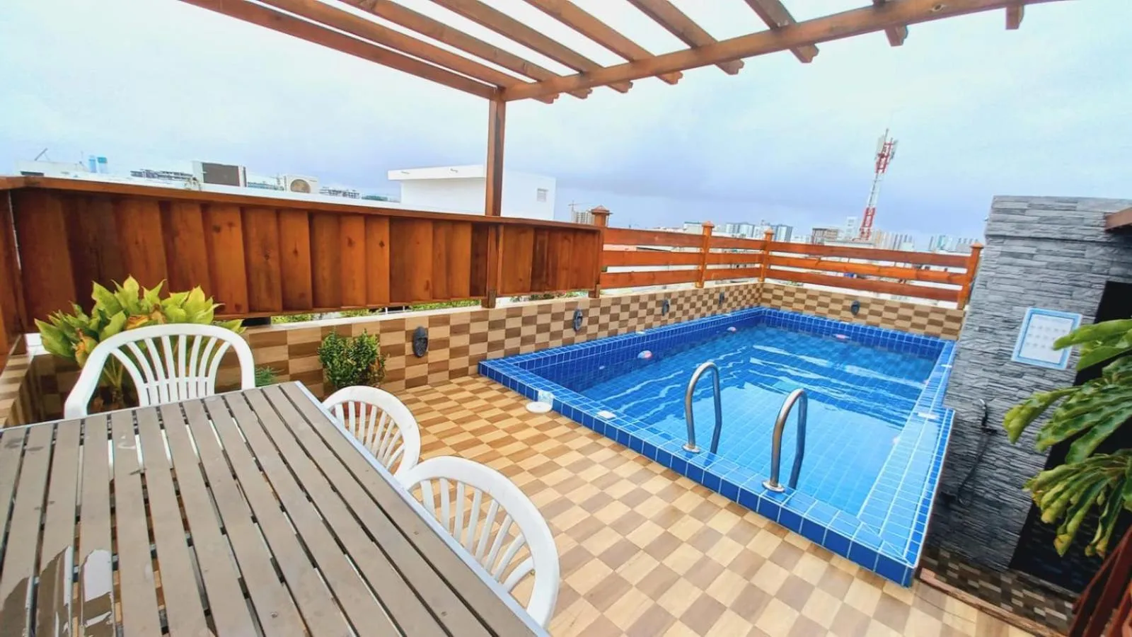 Pool view in White Beach Holiday at Hulhumale'