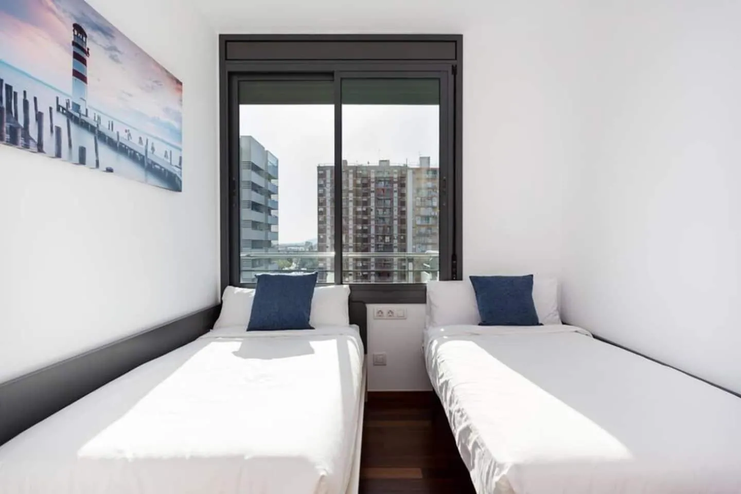 Bed in Modern Luxury Apartment Fira Bcn