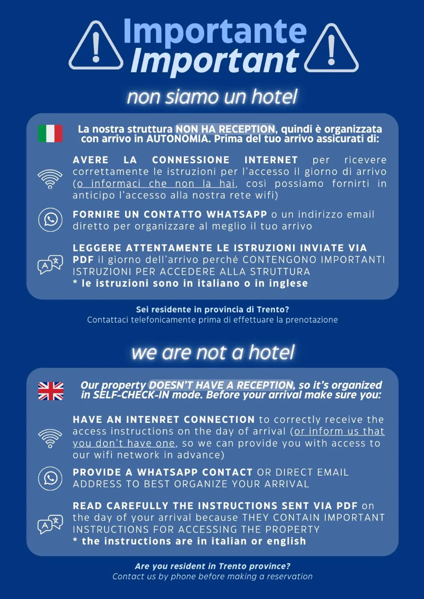 House of Trento - NO Reception