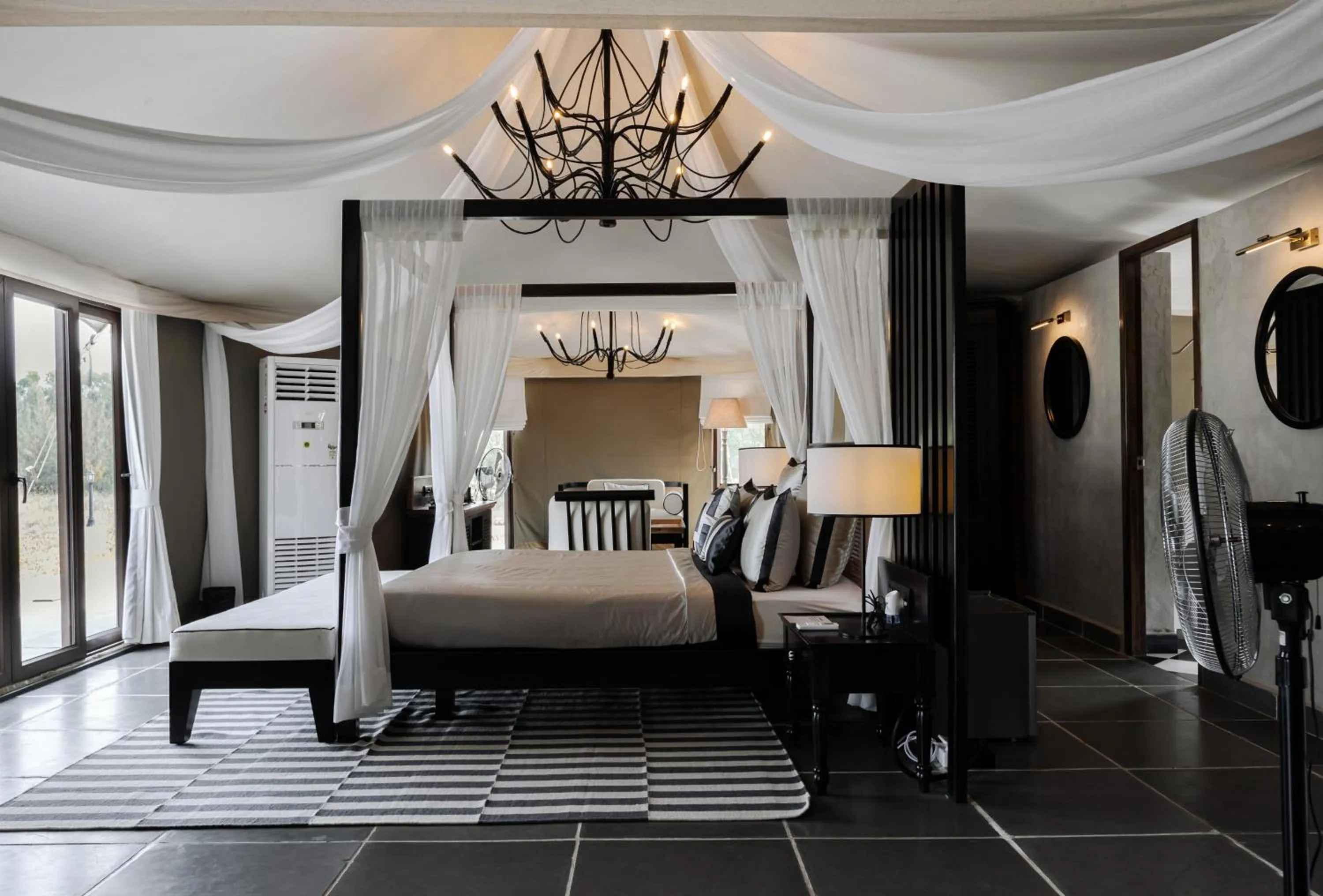 Living room, Bed in The Alampara Resort - Luxury Boutique Glamping & Water sports