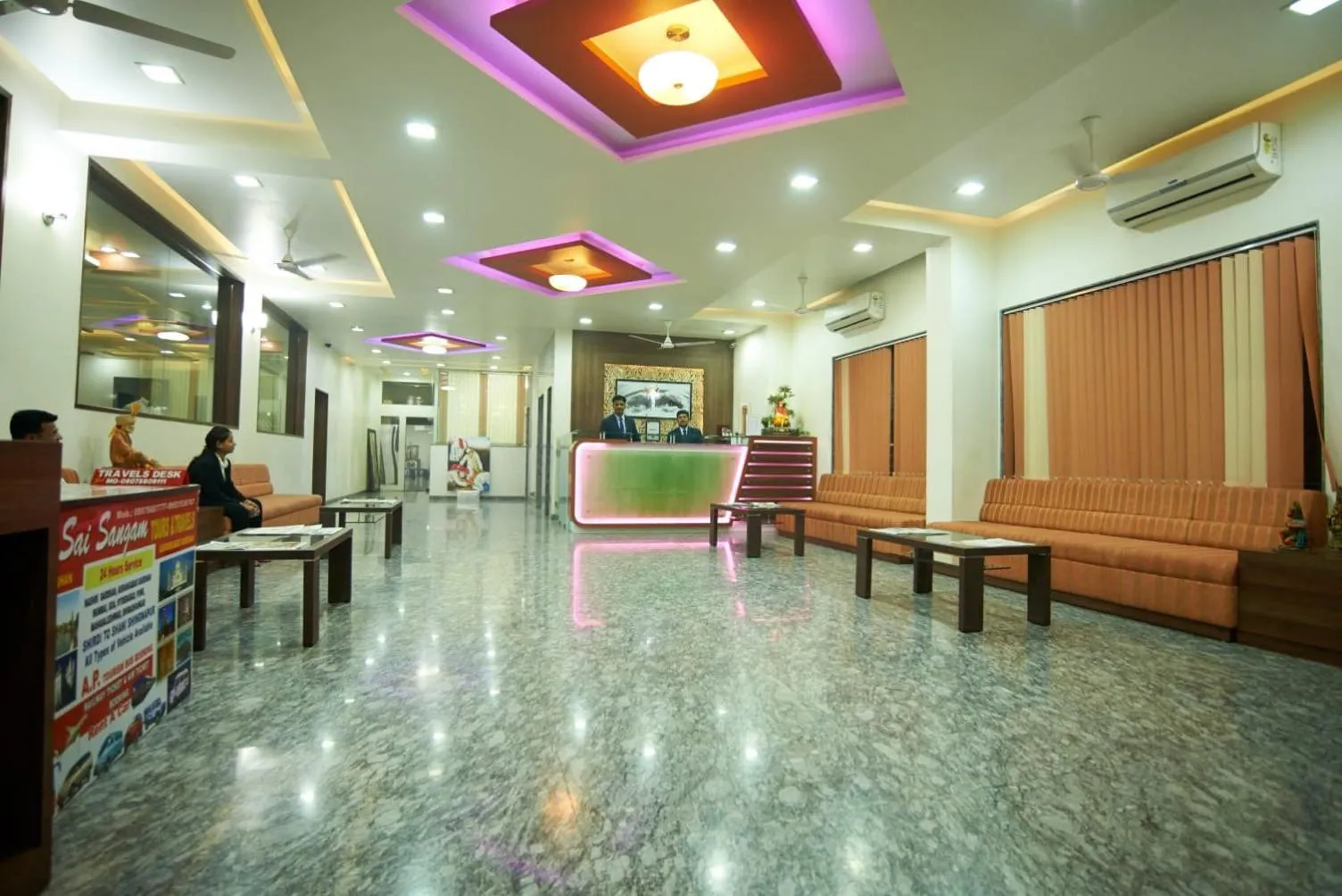 Seating area in Hotel Sai Sangam