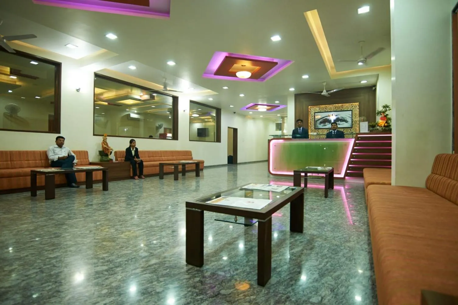 Seating area in Hotel Sai Sangam