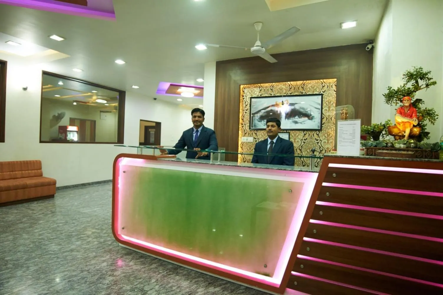 Lobby or reception in Hotel Sai Sangam