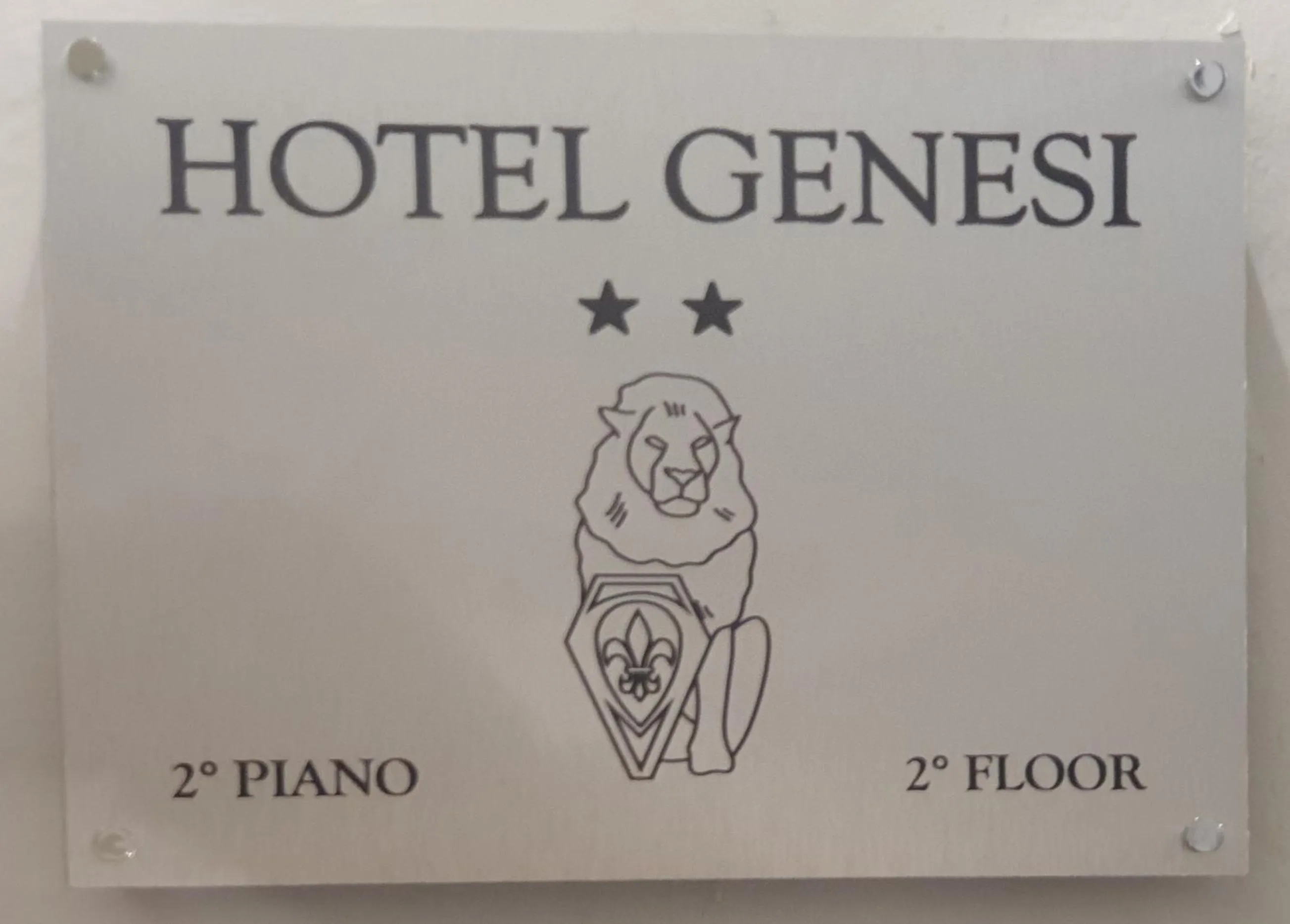 Logo/Certificate/Sign in Hotel Genesi
