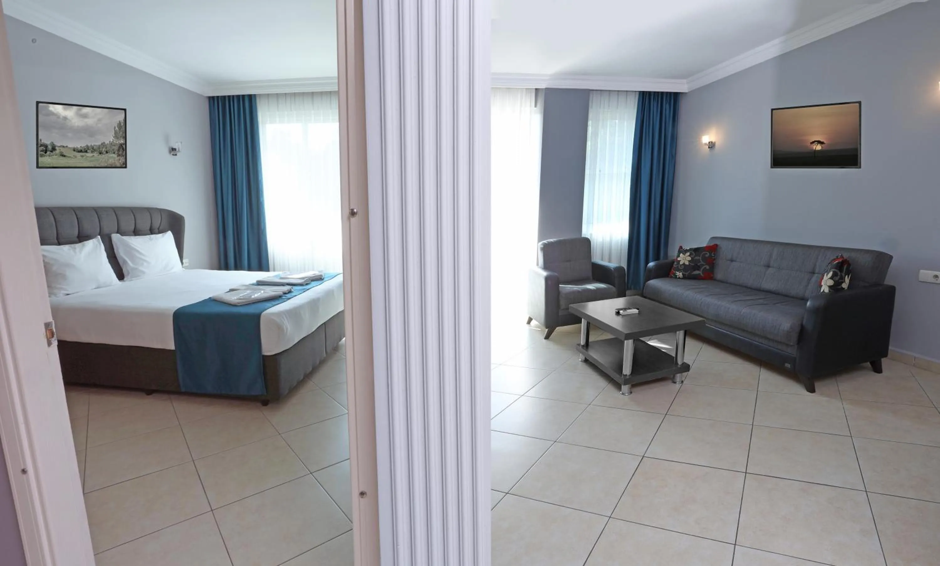 Living room, Bed in Selin Otel Belek