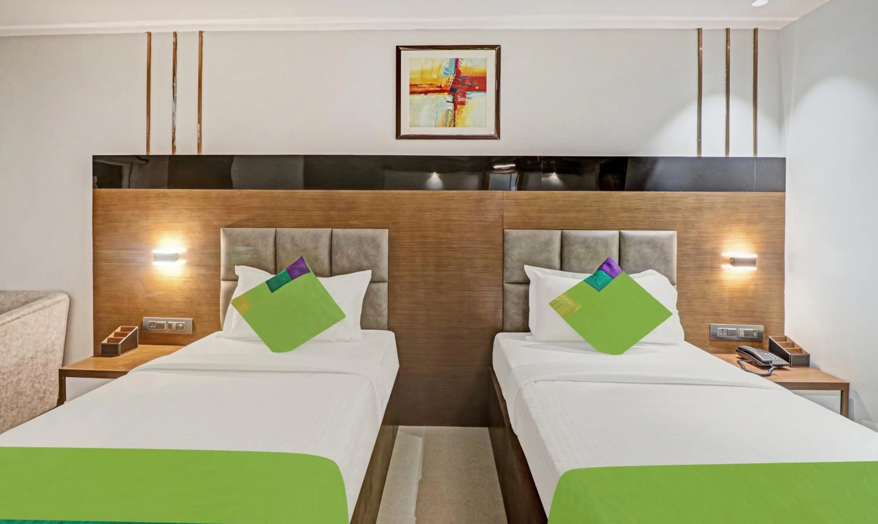 Photo of the whole room, Bed in Treebo Emora Grand