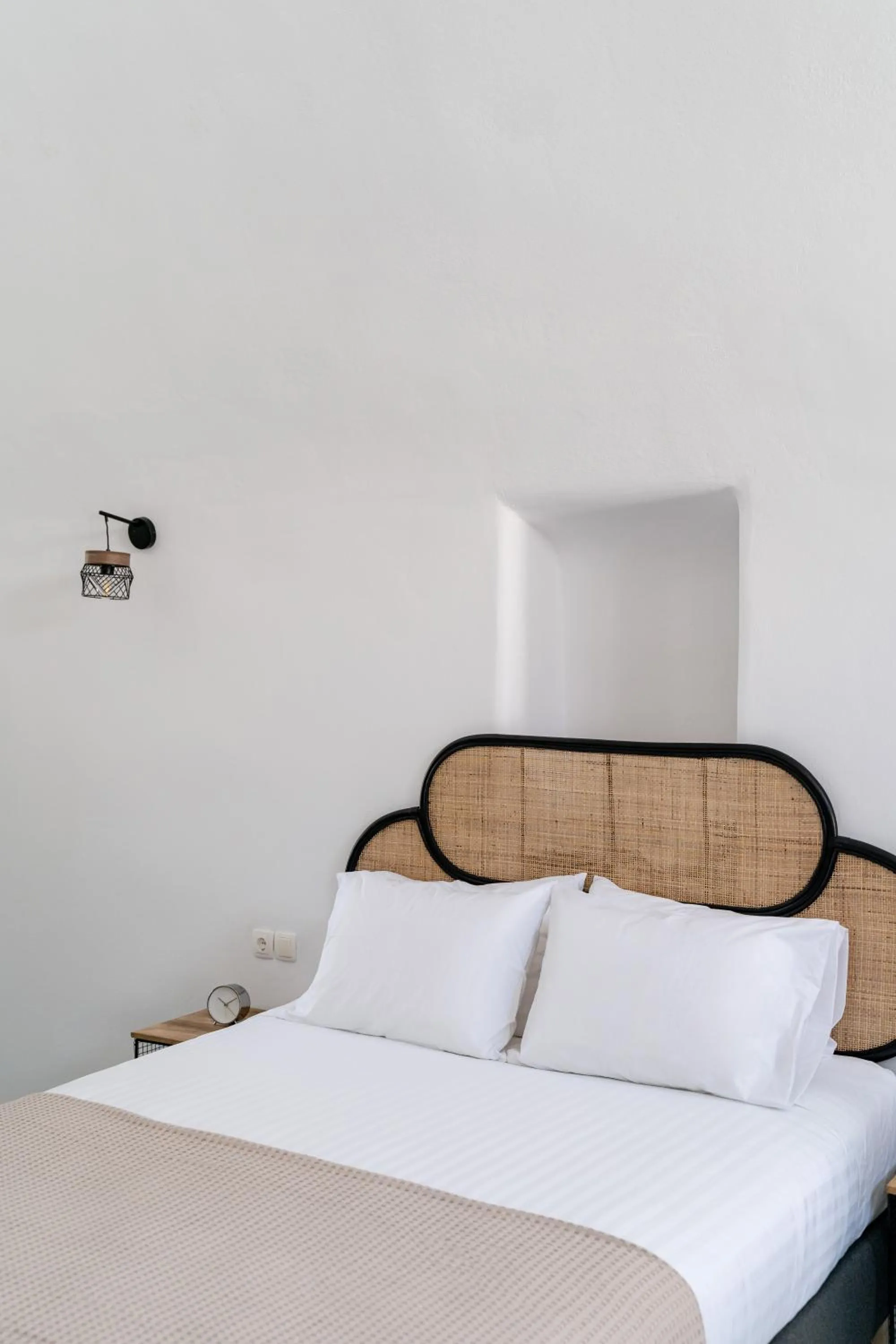 Bed in Evanthia Best View Thirassia Island Hotel