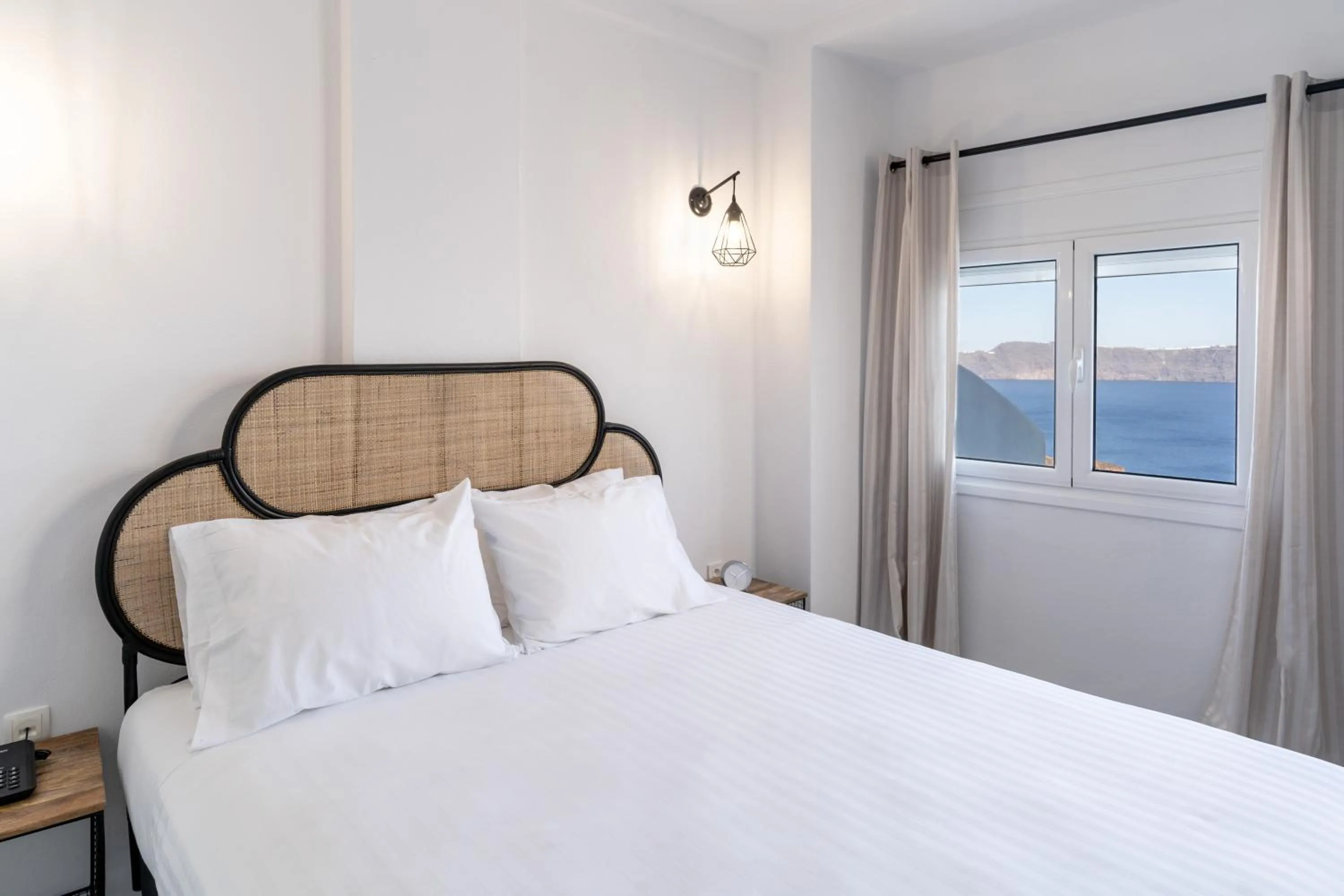 Bed in Evanthia Best View Thirassia Island Hotel