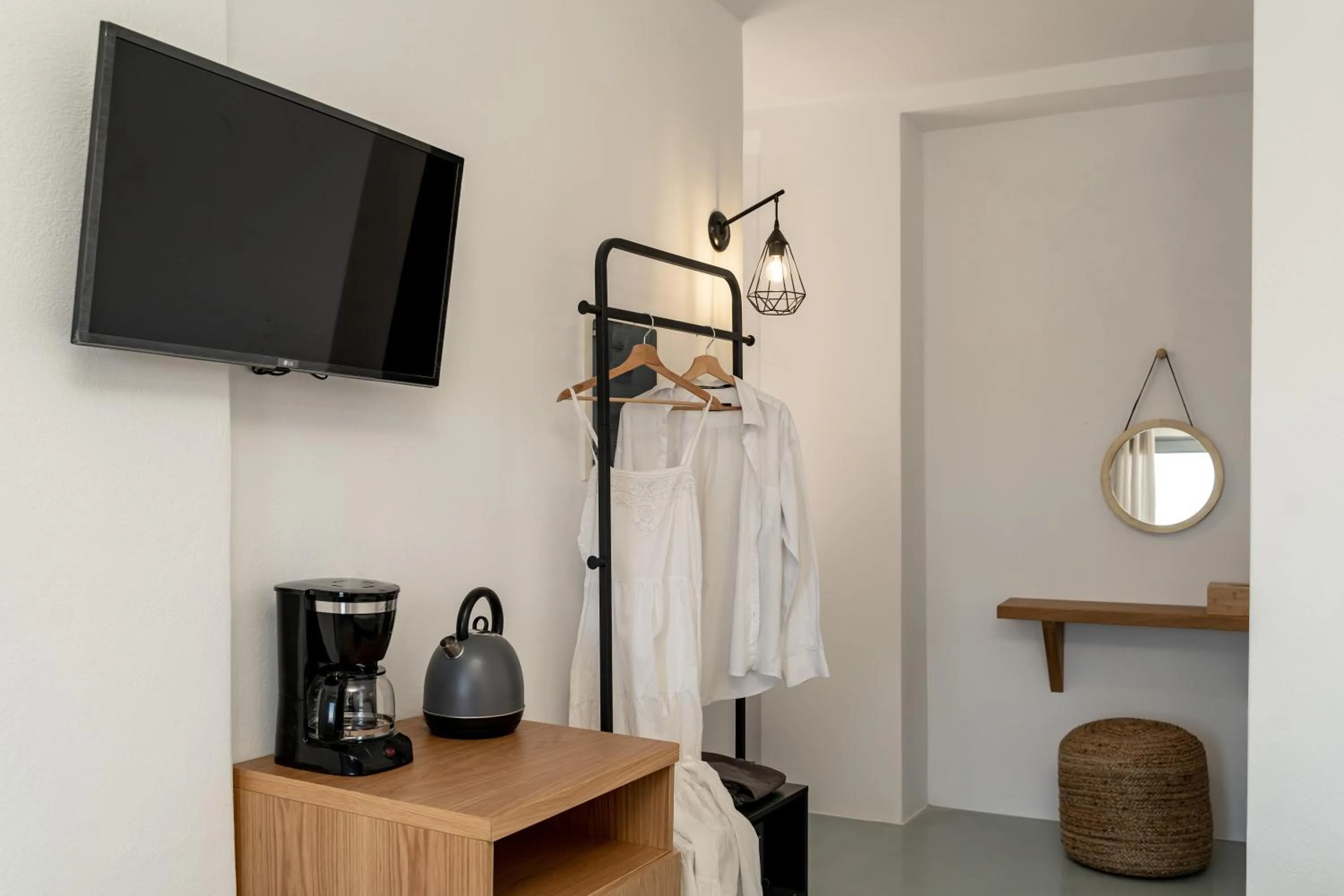 wardrobe in Evanthia Best View Thirassia Island Hotel