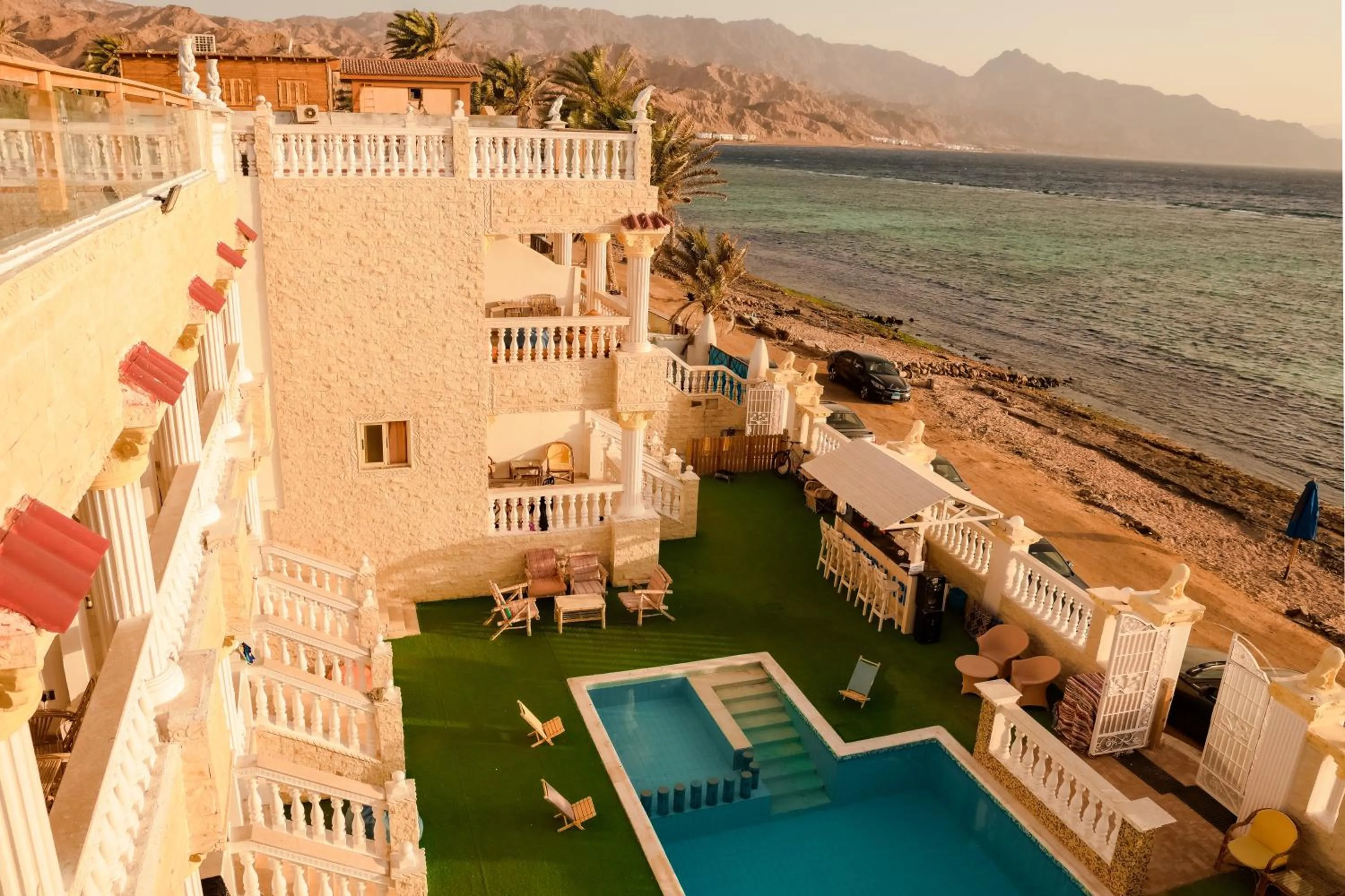 Bird's eye view in Lucky palace Dahab