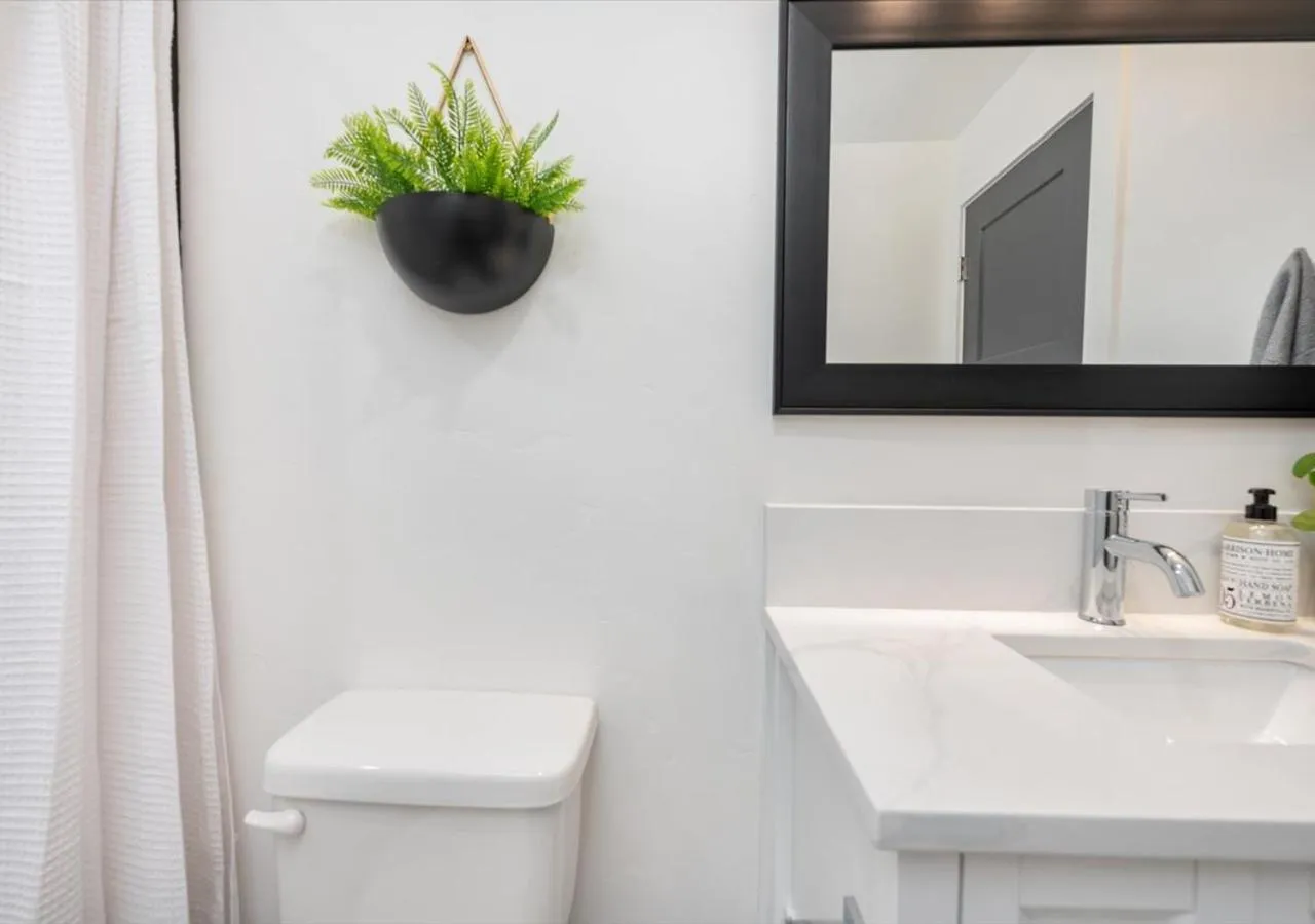 Toilet in Mid Century Modern Boise-River Bungalow w/ Hot Tub