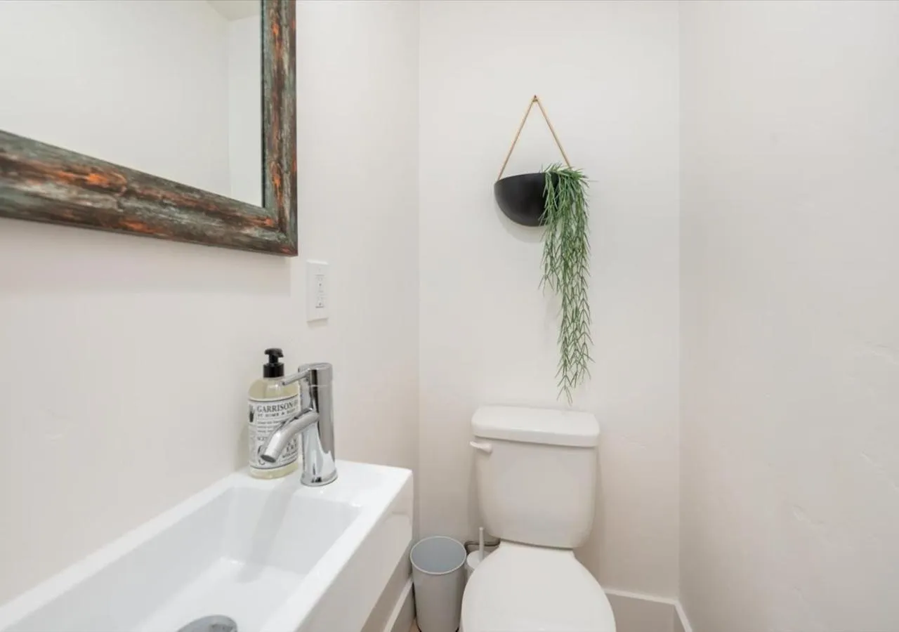 Toilet in Mid Century Modern Boise-River Bungalow w/ Hot Tub