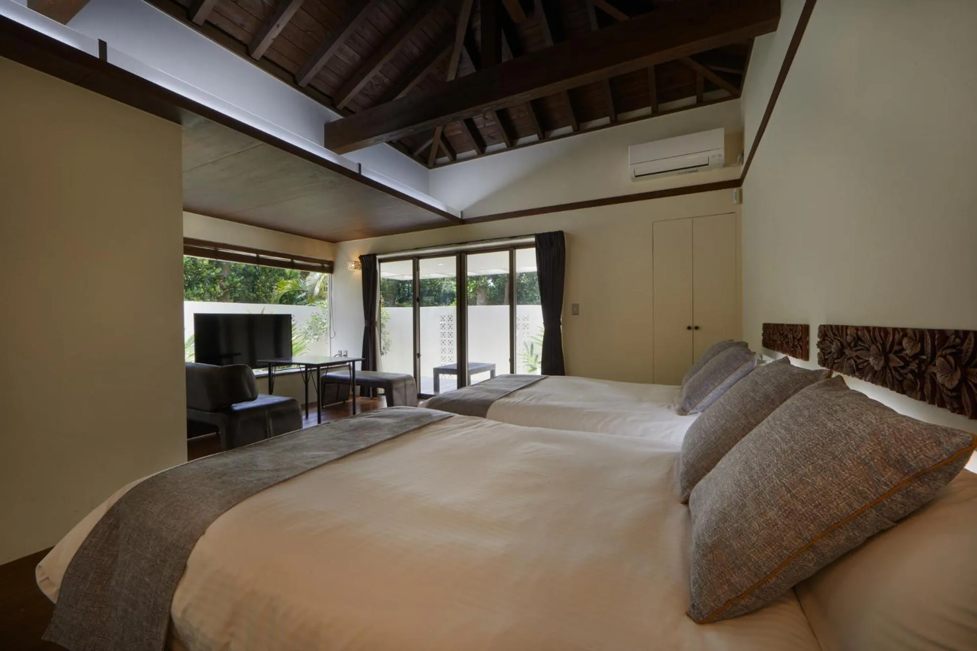 Bed in Private Villas Ryuz備瀬