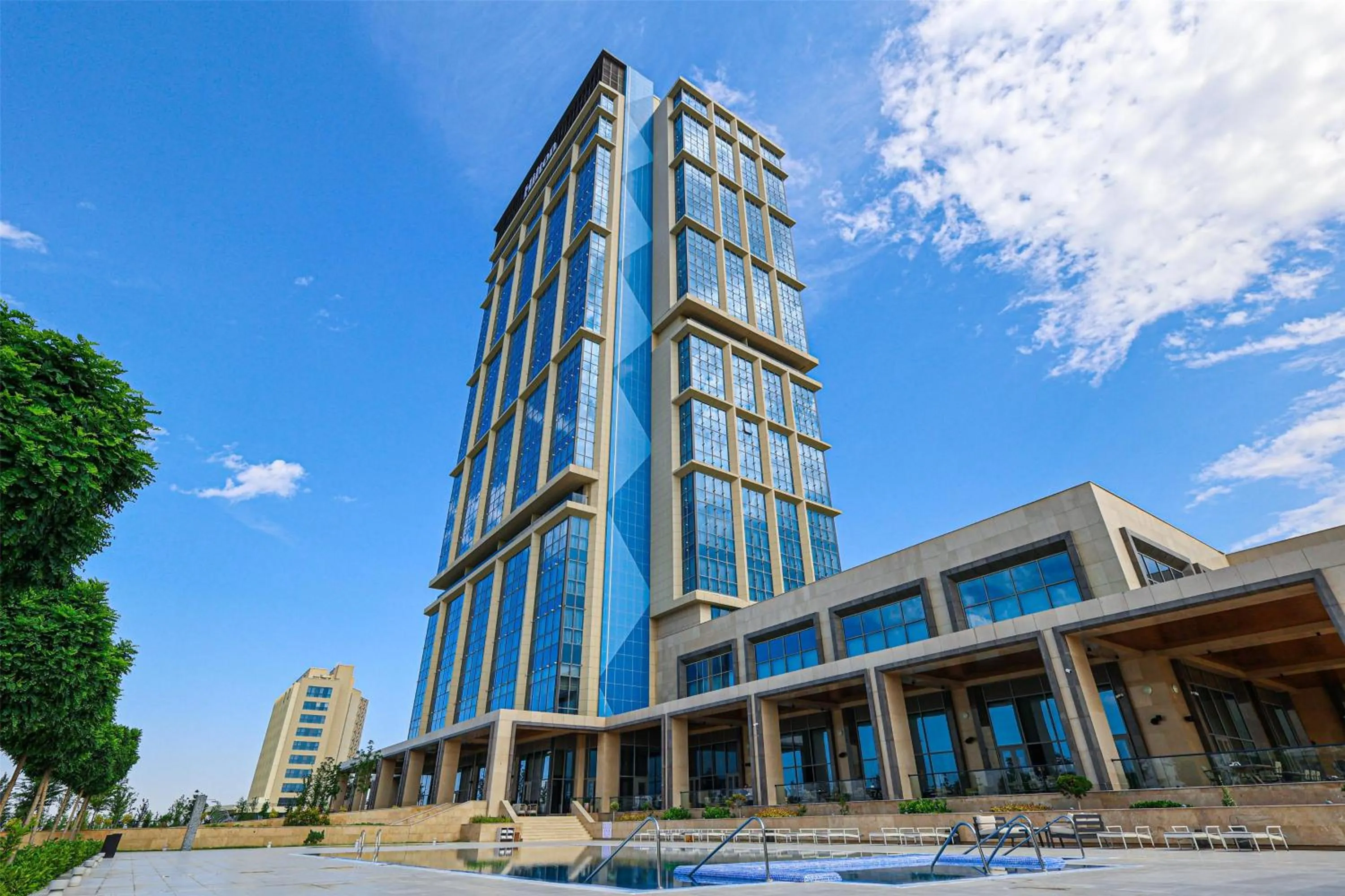 Pool view in Hilton Samarkand Regency
