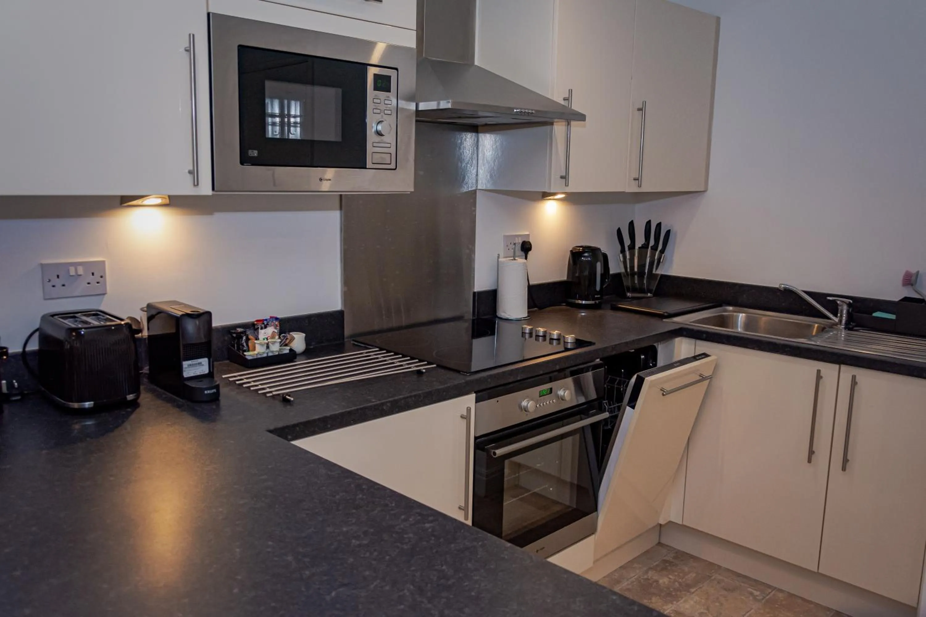 Kitchen or kitchenette in Mode Apartments Winter Gardens Blackpool