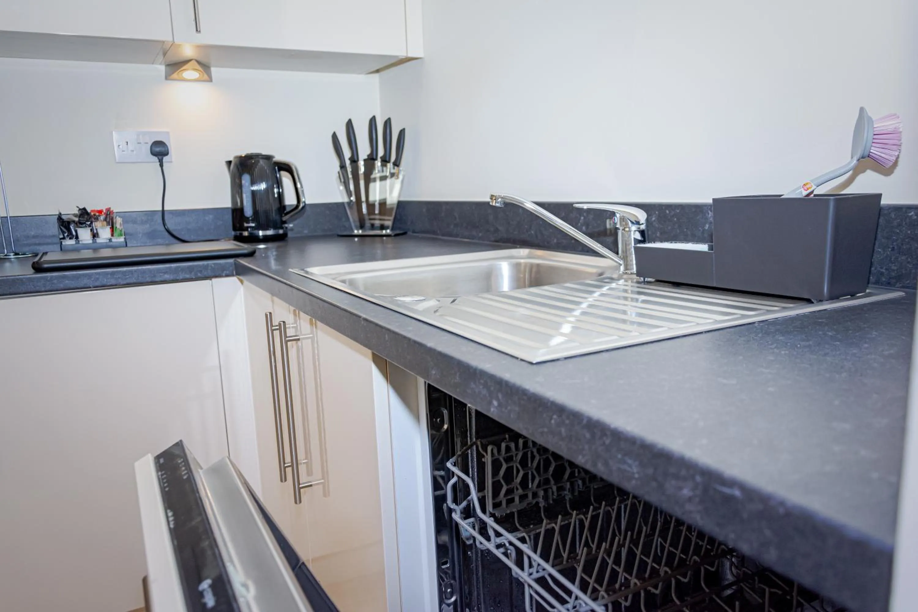 Kitchen or kitchenette in Mode Apartments Winter Gardens Blackpool