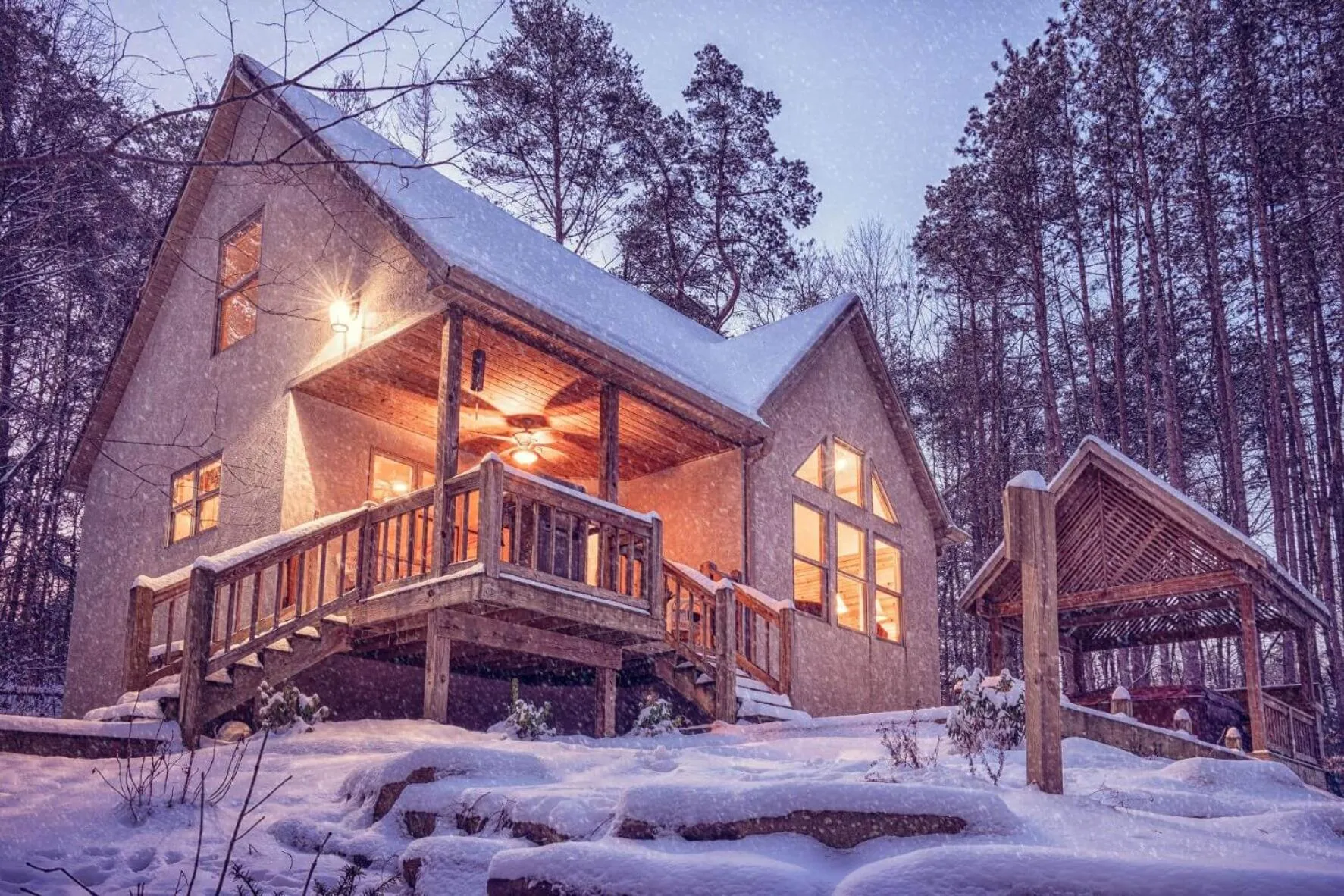 Winter in Cherry Ridge Retreat Luxury Cabins