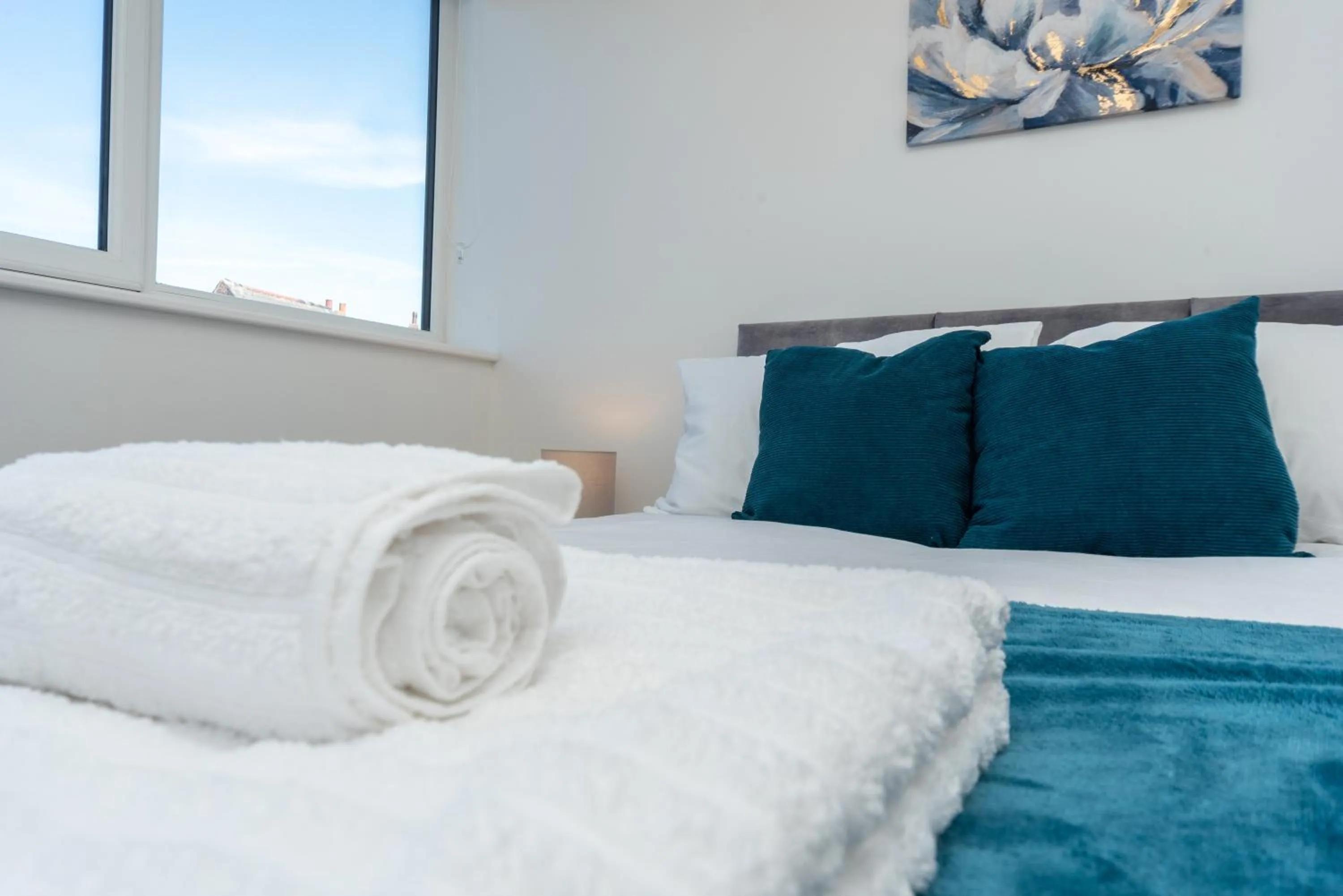 Bedroom in Modern Apartments in Kings Lynn with Free Wi-Fi