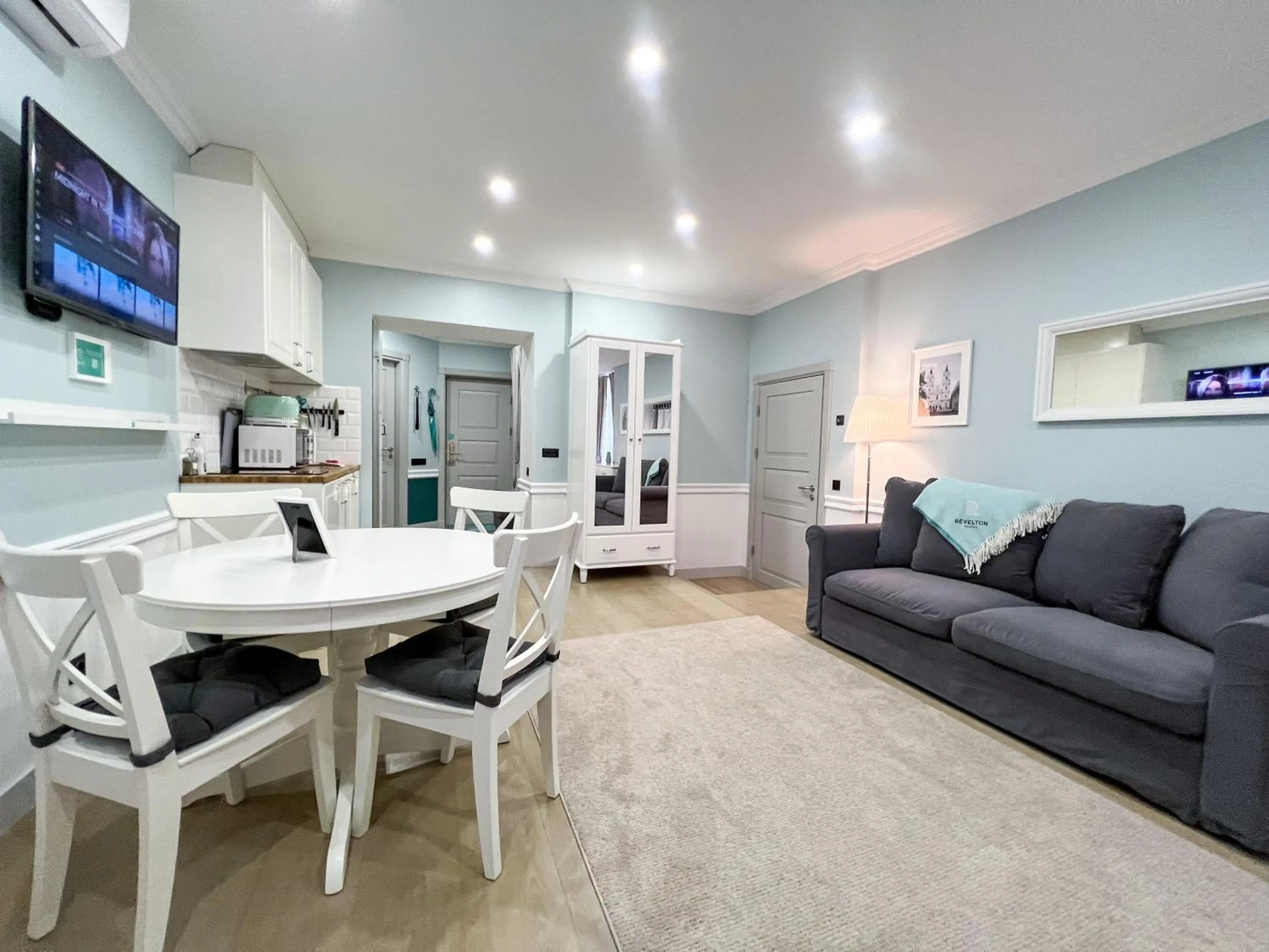 Seating area in Revelton Suites Riga