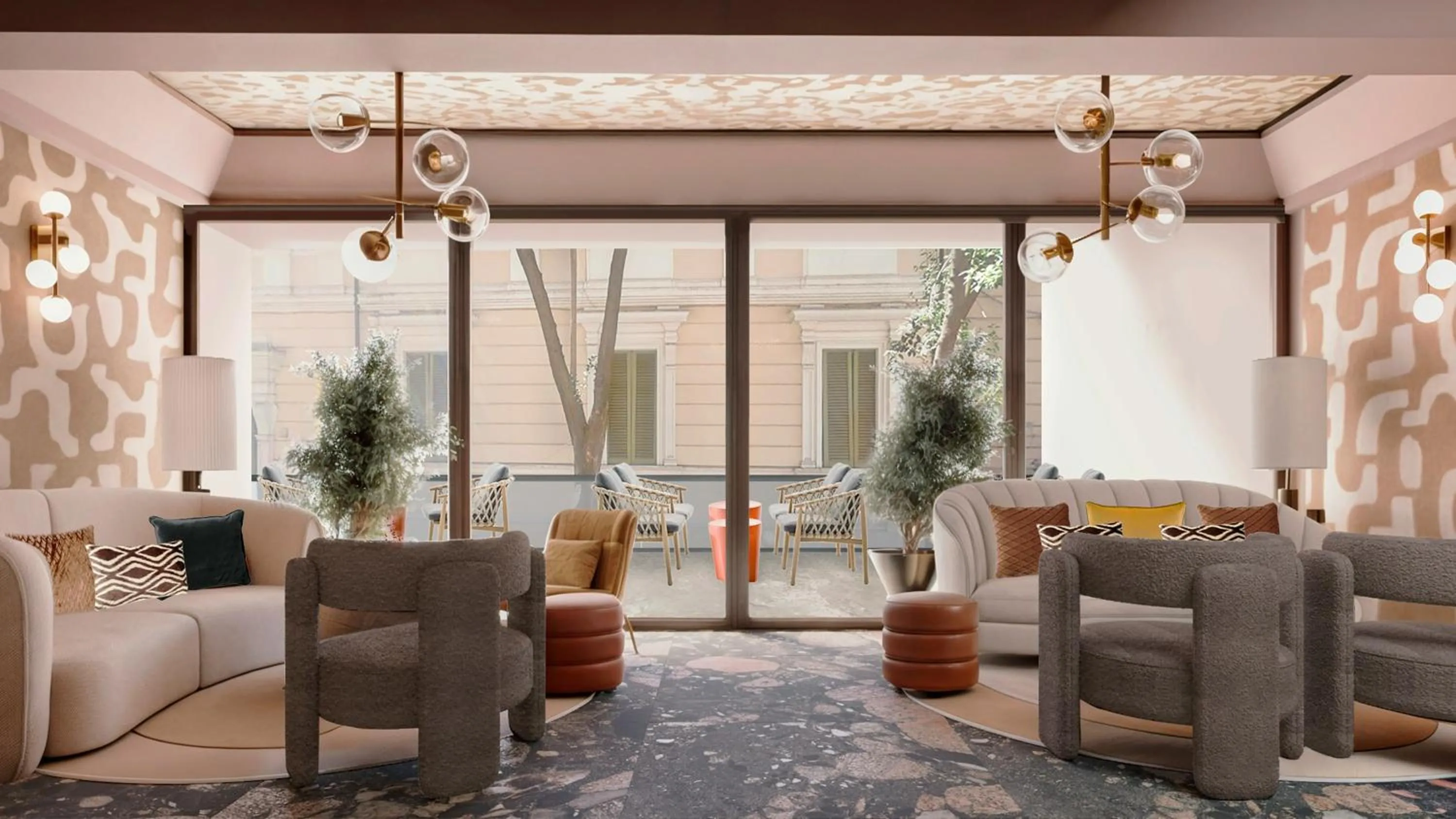 Lobby or reception in NYX Hotel Rome by Leonardo Hotels