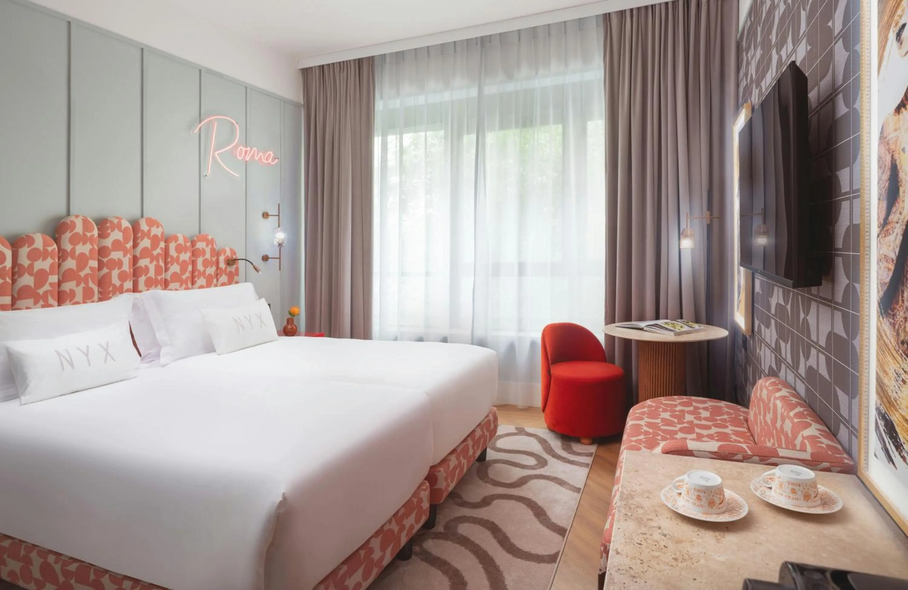 Photo of the whole room, Bed in NYX Hotel Rome by Leonardo Hotels