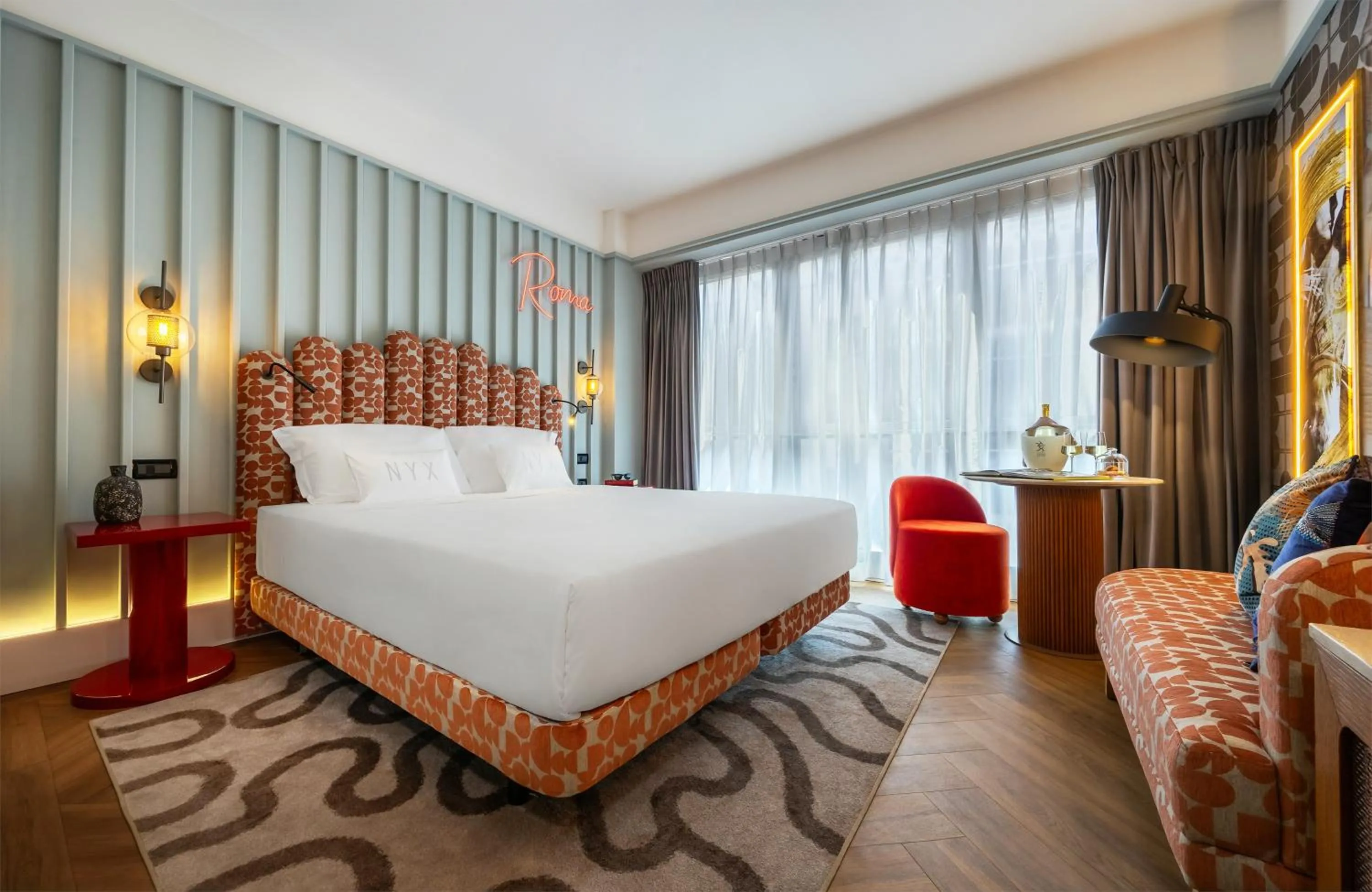 Photo of the whole room, Bed in NYX Hotel Rome by Leonardo Hotels