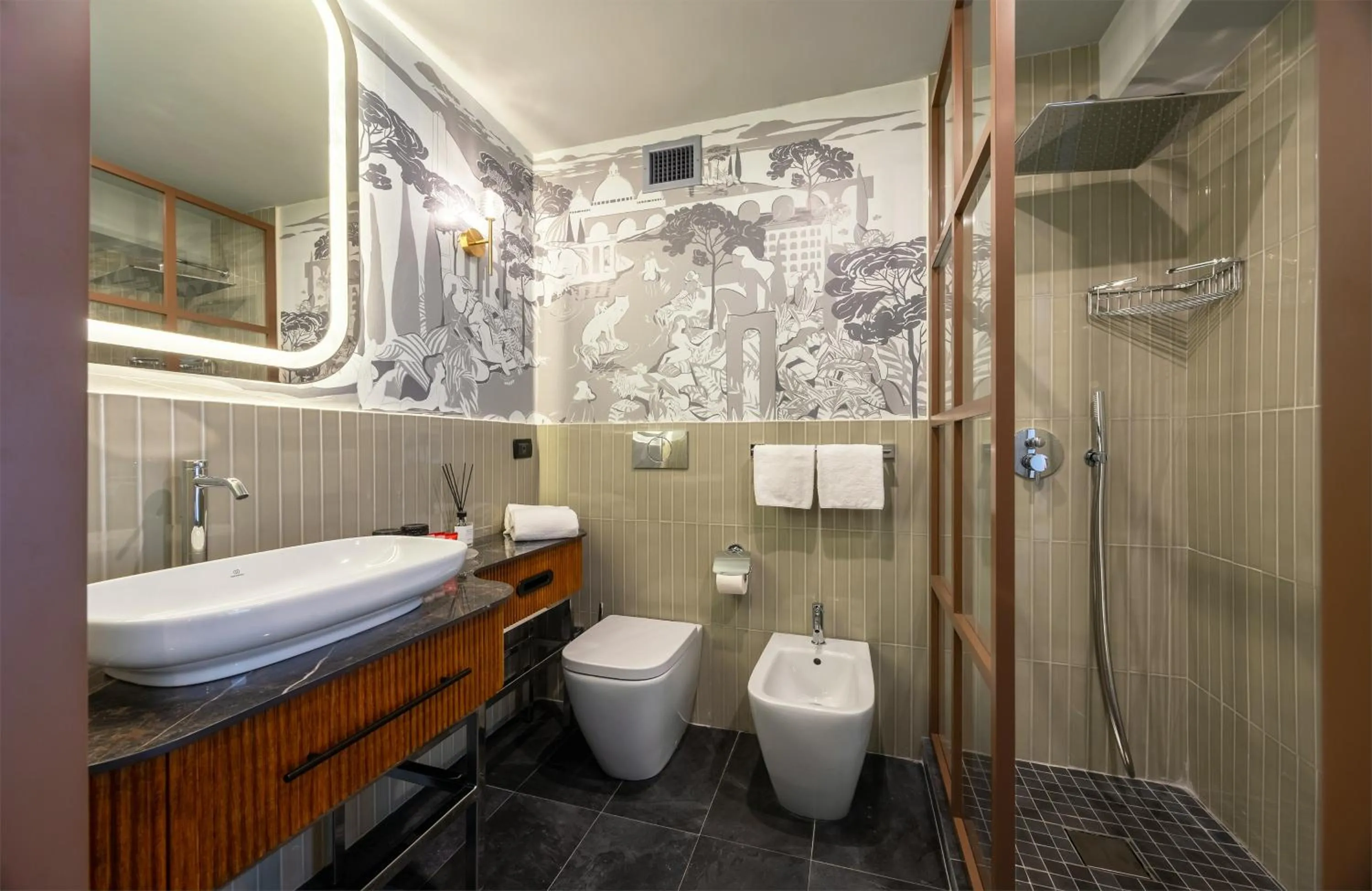 Bathroom in NYX Hotel Rome by Leonardo Hotels