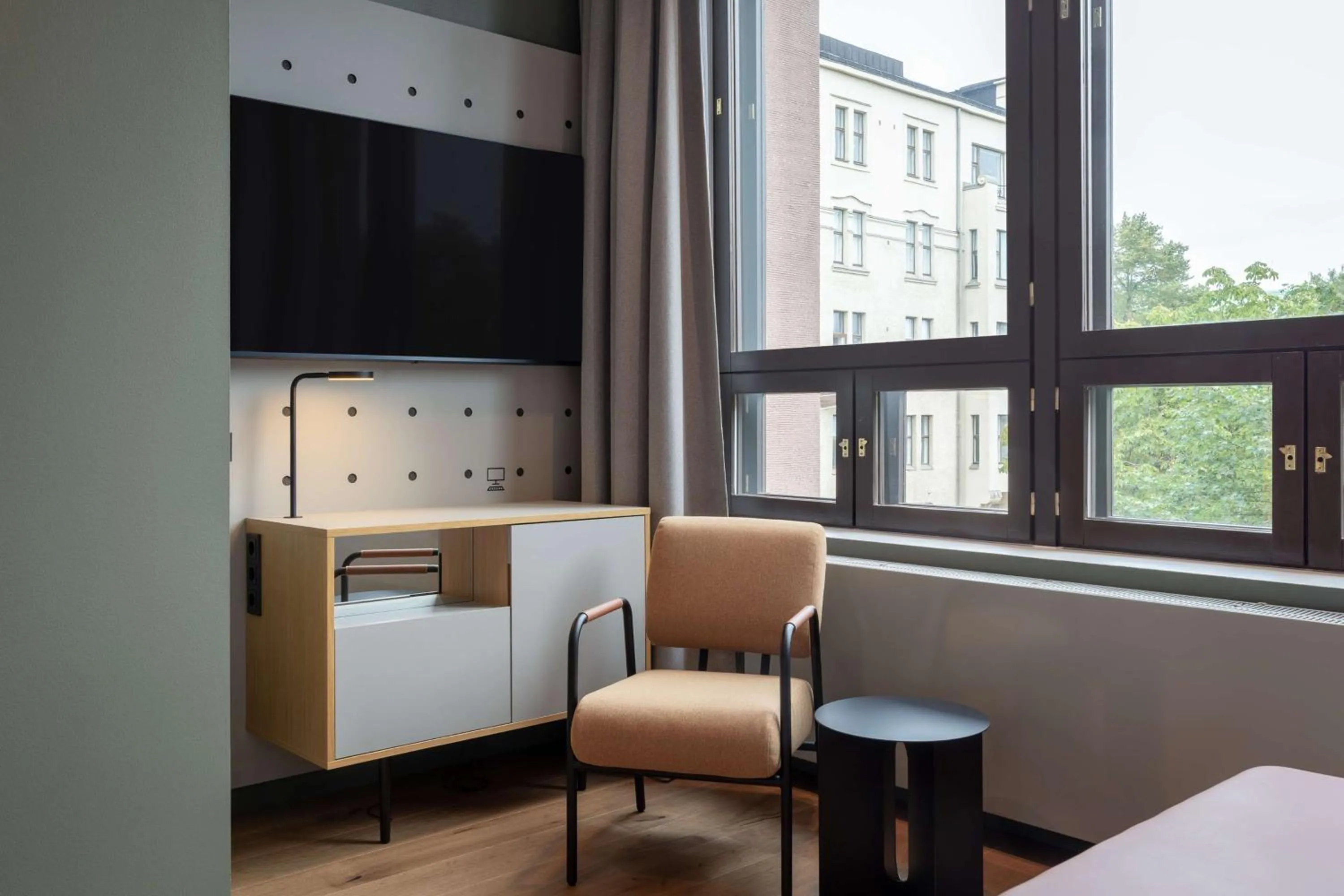 Bedroom, Bed in Scandic Helsinki Hub