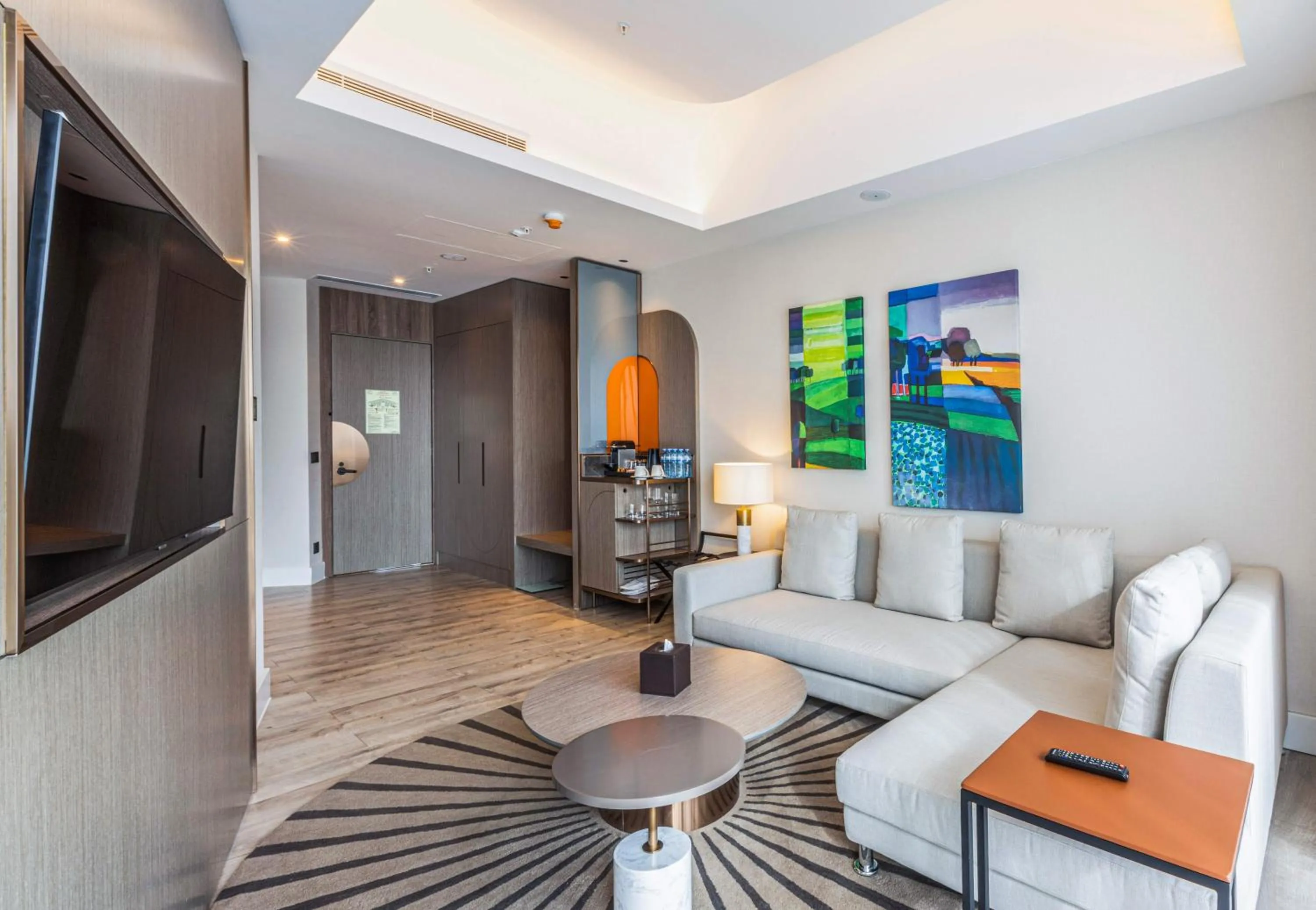 Seating area in Savitsky Plaza