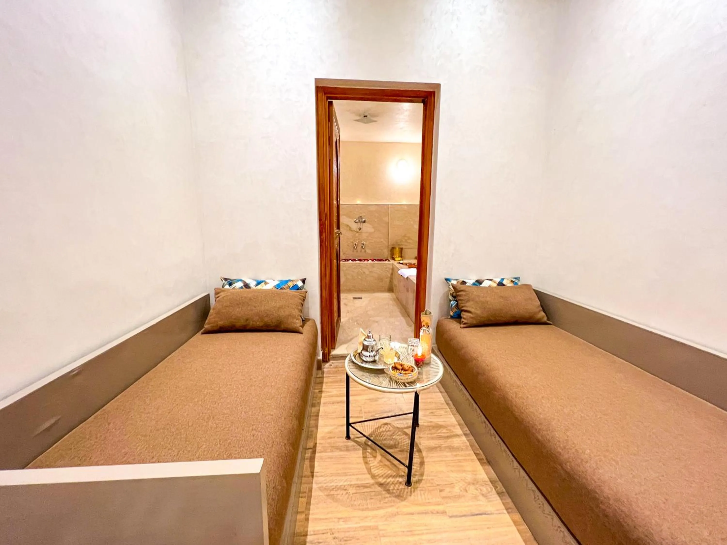 Sauna, Bed in Riad villa saphir & SPA