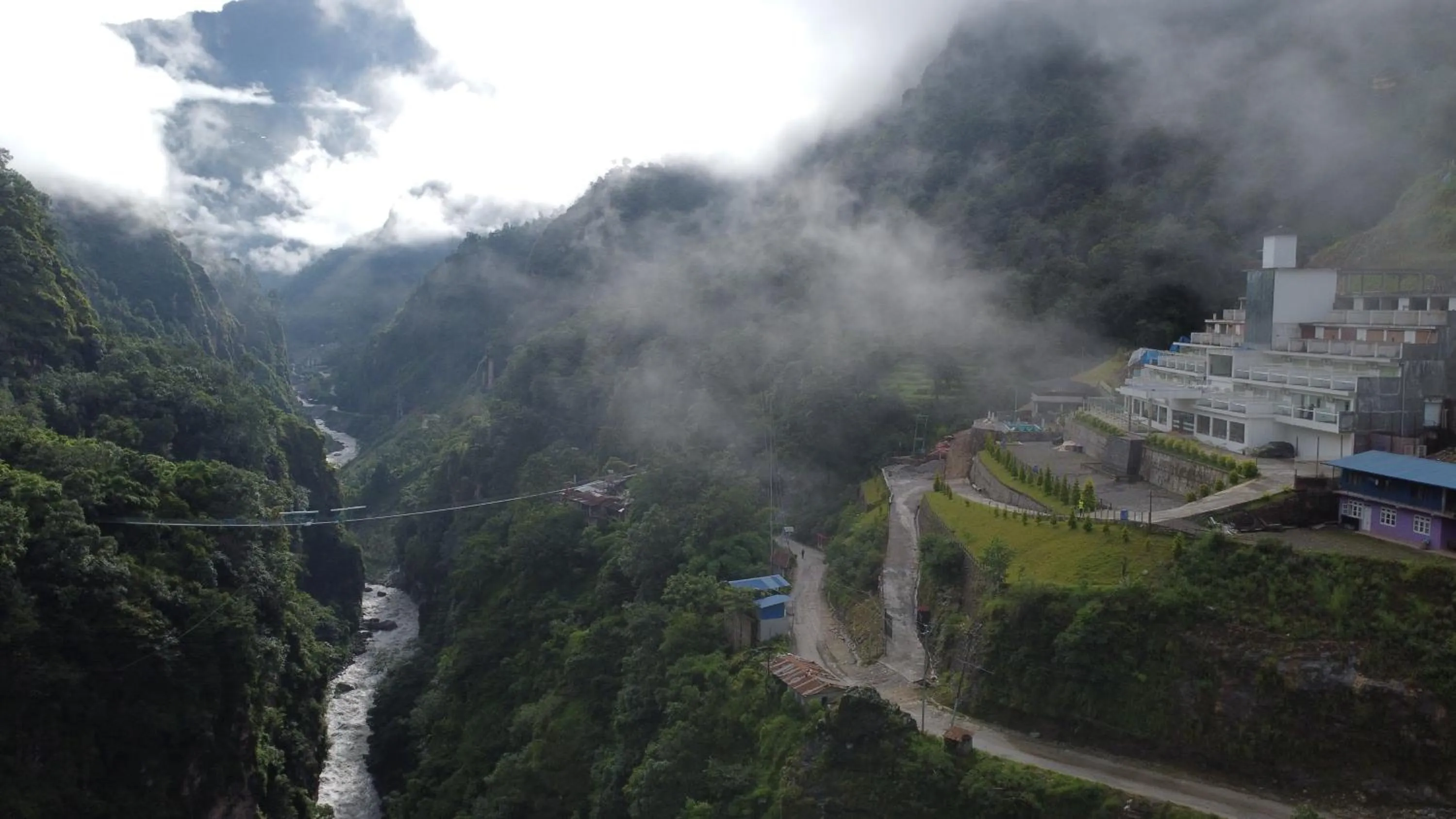 Bird's eye view in Bhotekoshi Heli Resort